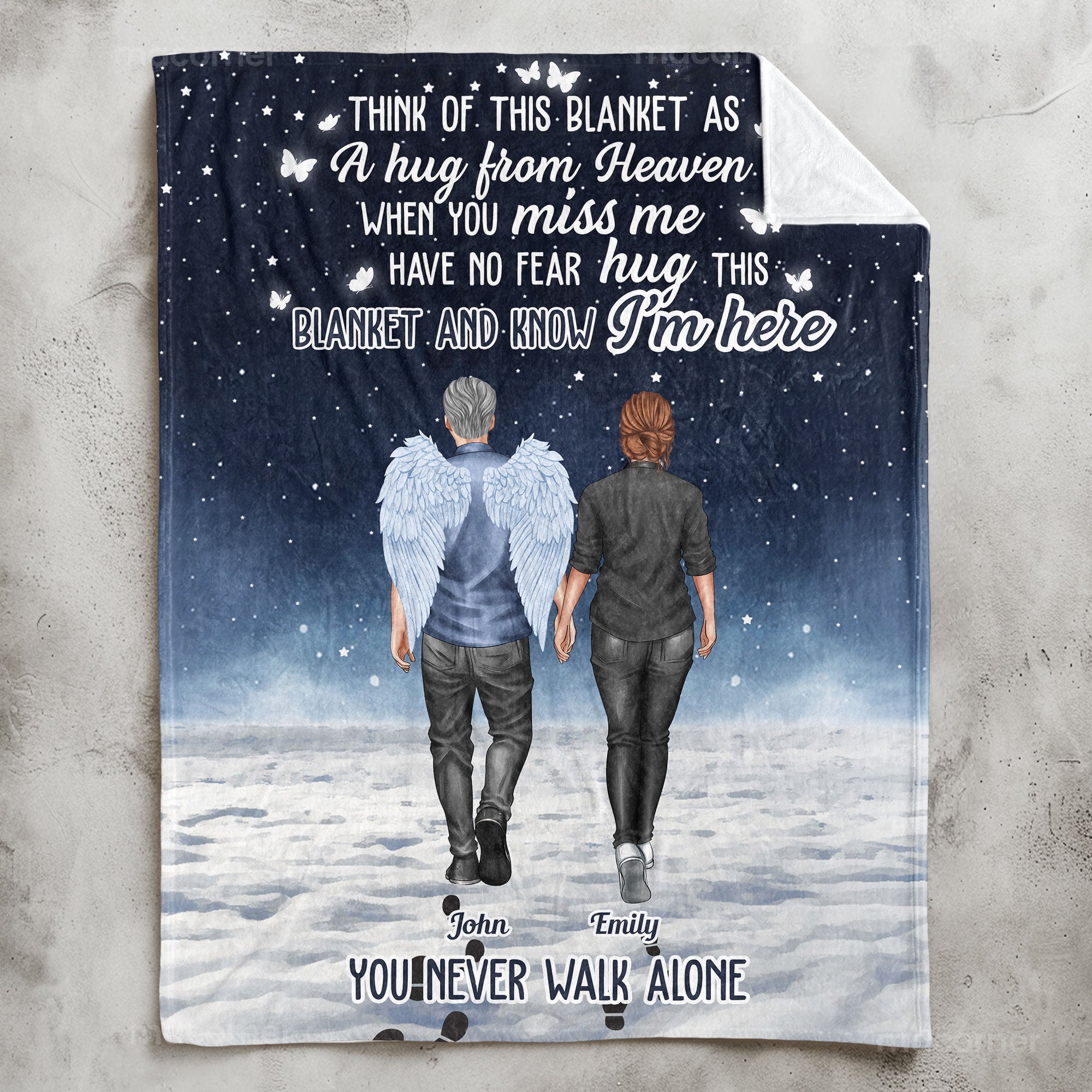 You Never Walk Alone Hug This Blanket And Know I'm Here - Personalized Blanket