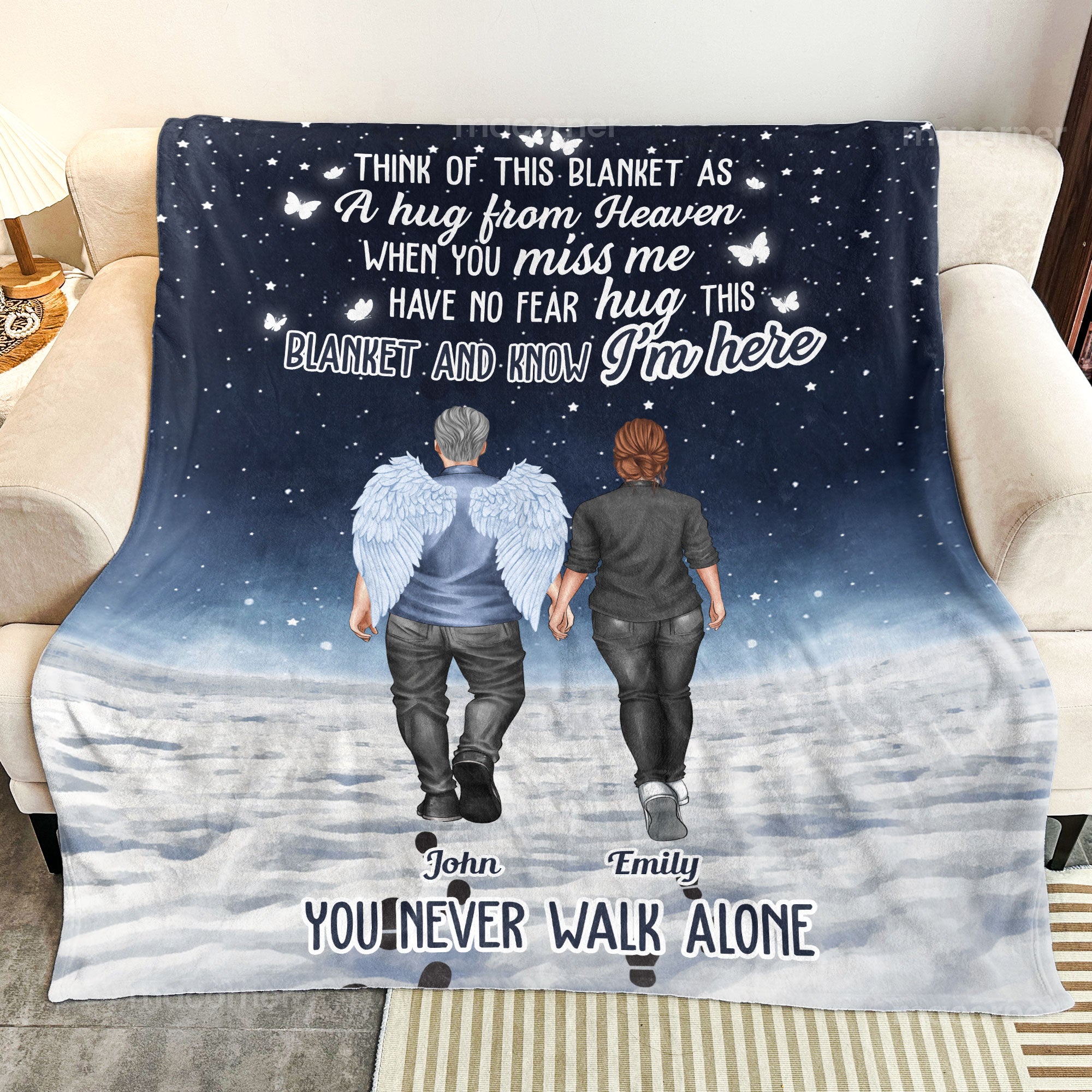 You Never Walk Alone Hug This Blanket And Know I'm Here - Personalized Blanket