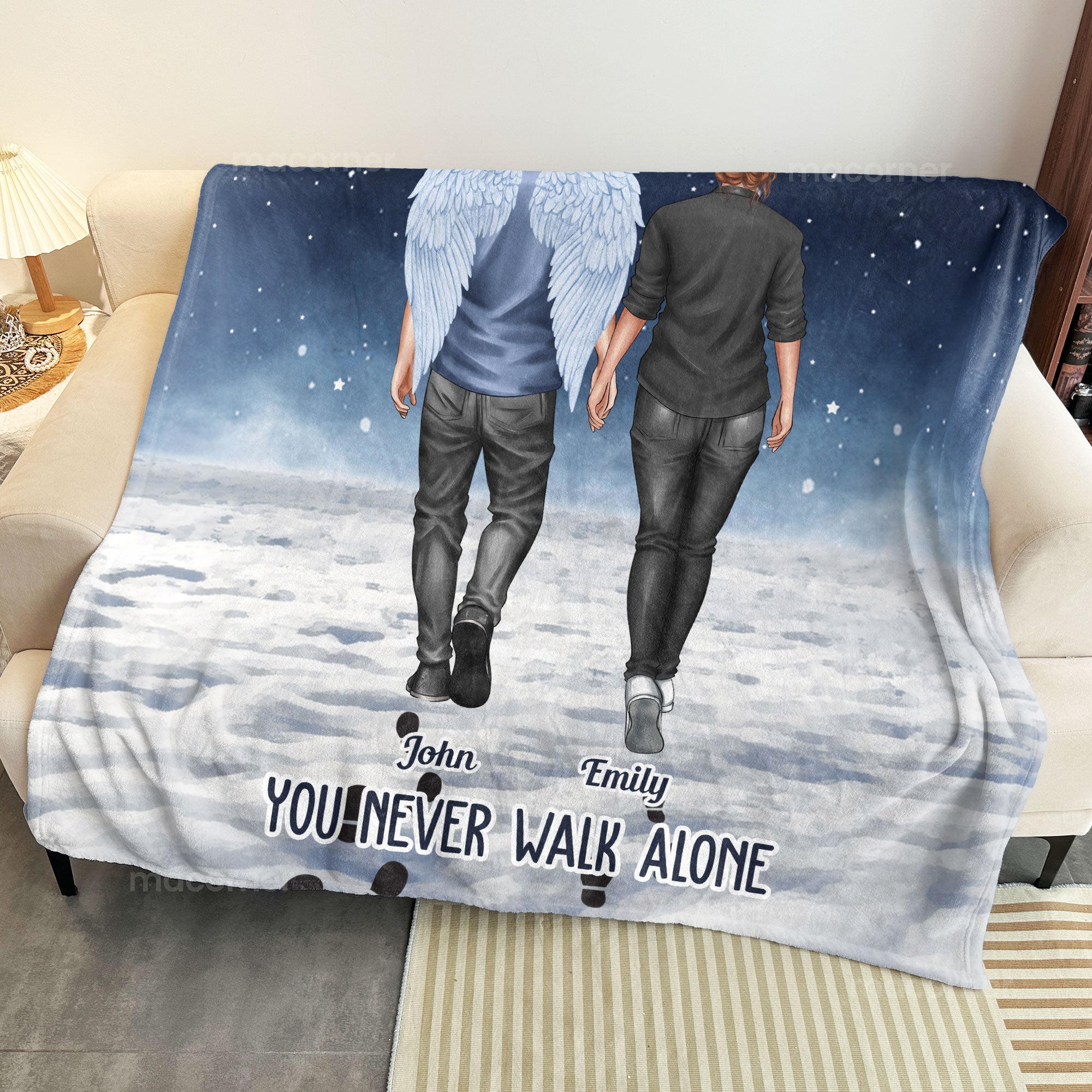 You Never Walk Alone Hug This Blanket And Know I'm Here - Personalized Blanket