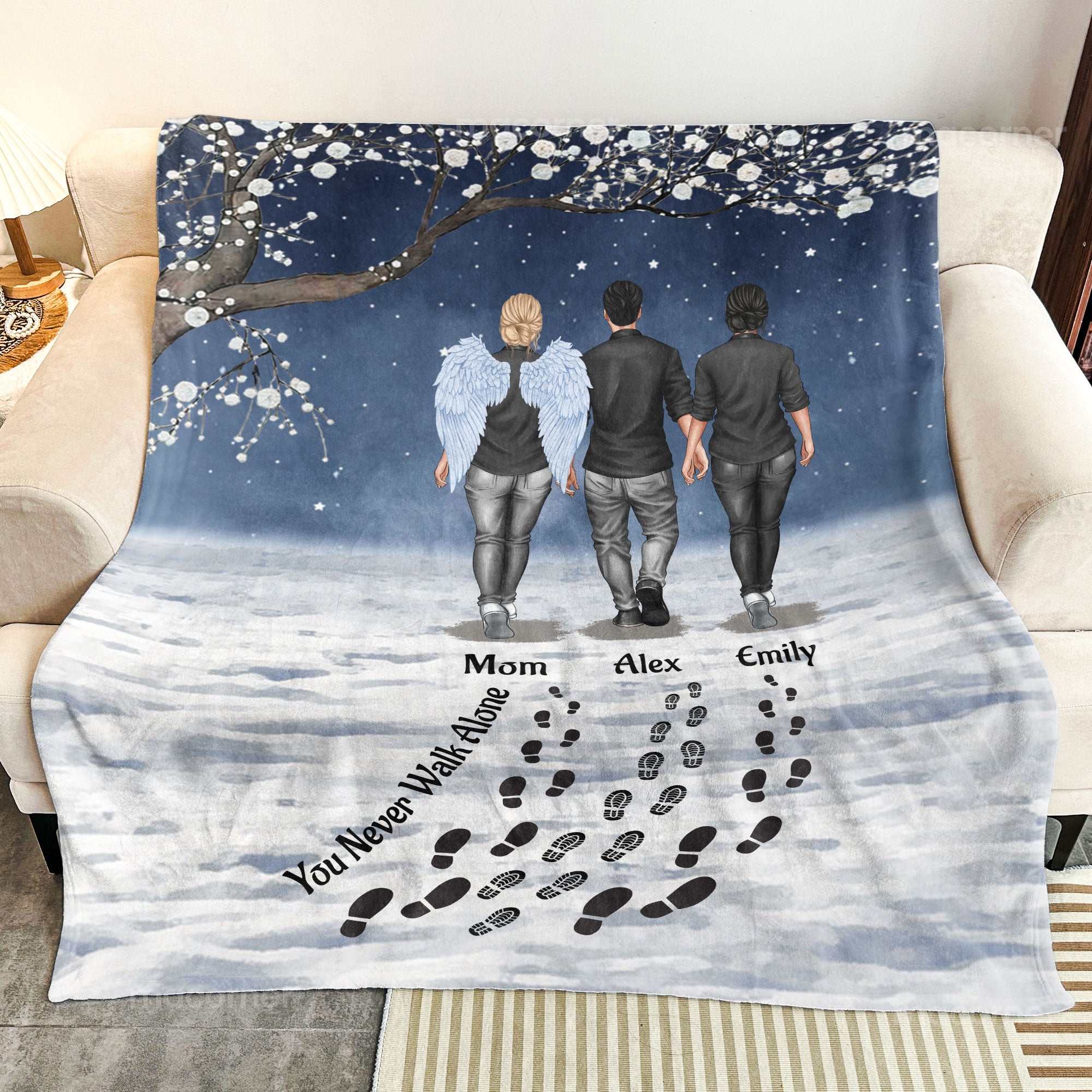 You Never Walk Alone I’m Always With You - Personalized Blanket