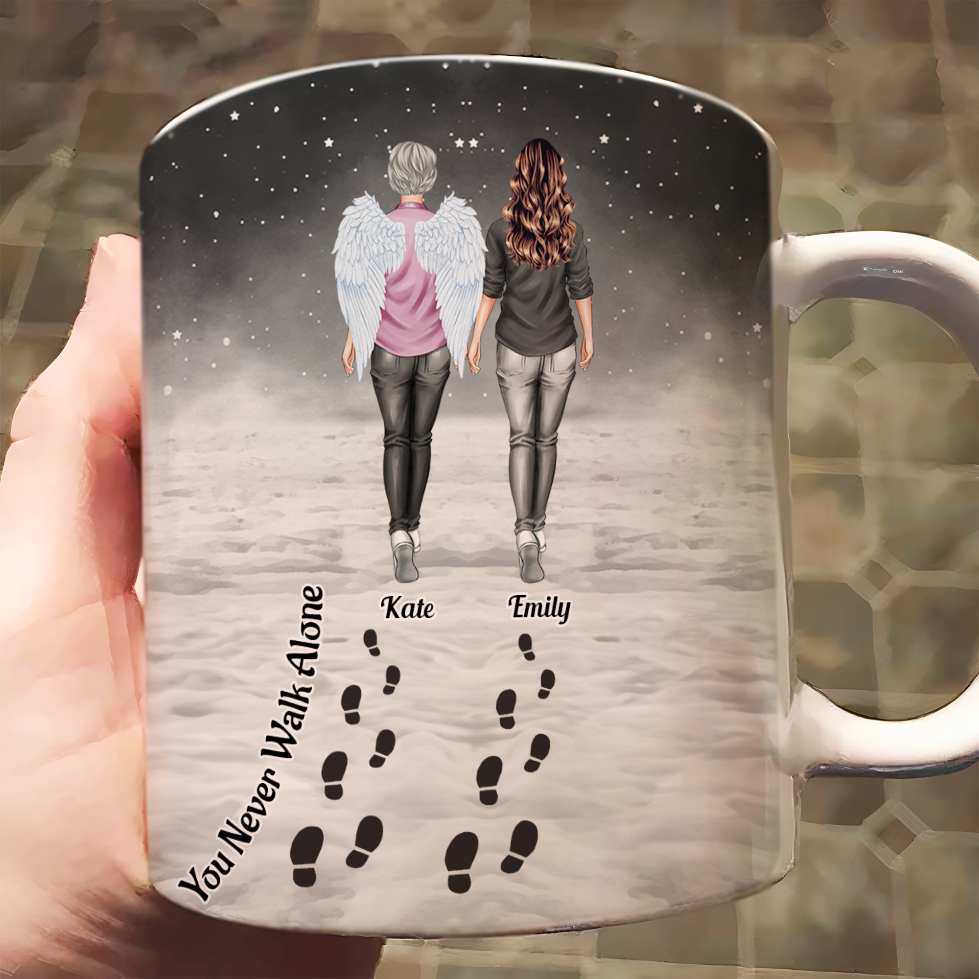 You Never Walk Alone - Memorial Gift For Loss Of Loved Ones - Personalized Mug