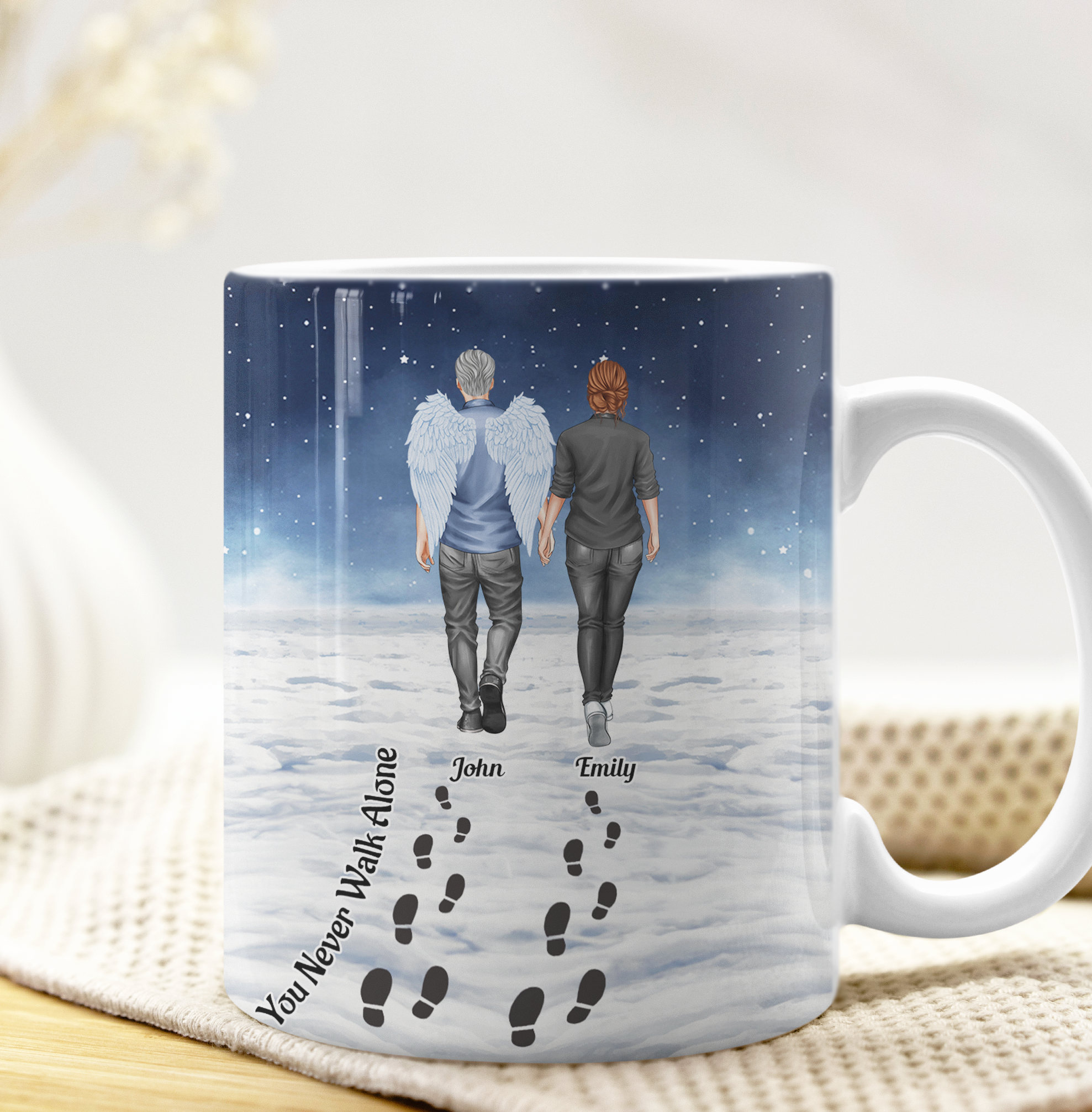 You Never Walk Alone - Memorial Gift For Loss Of Loved Ones - Personalized Mug