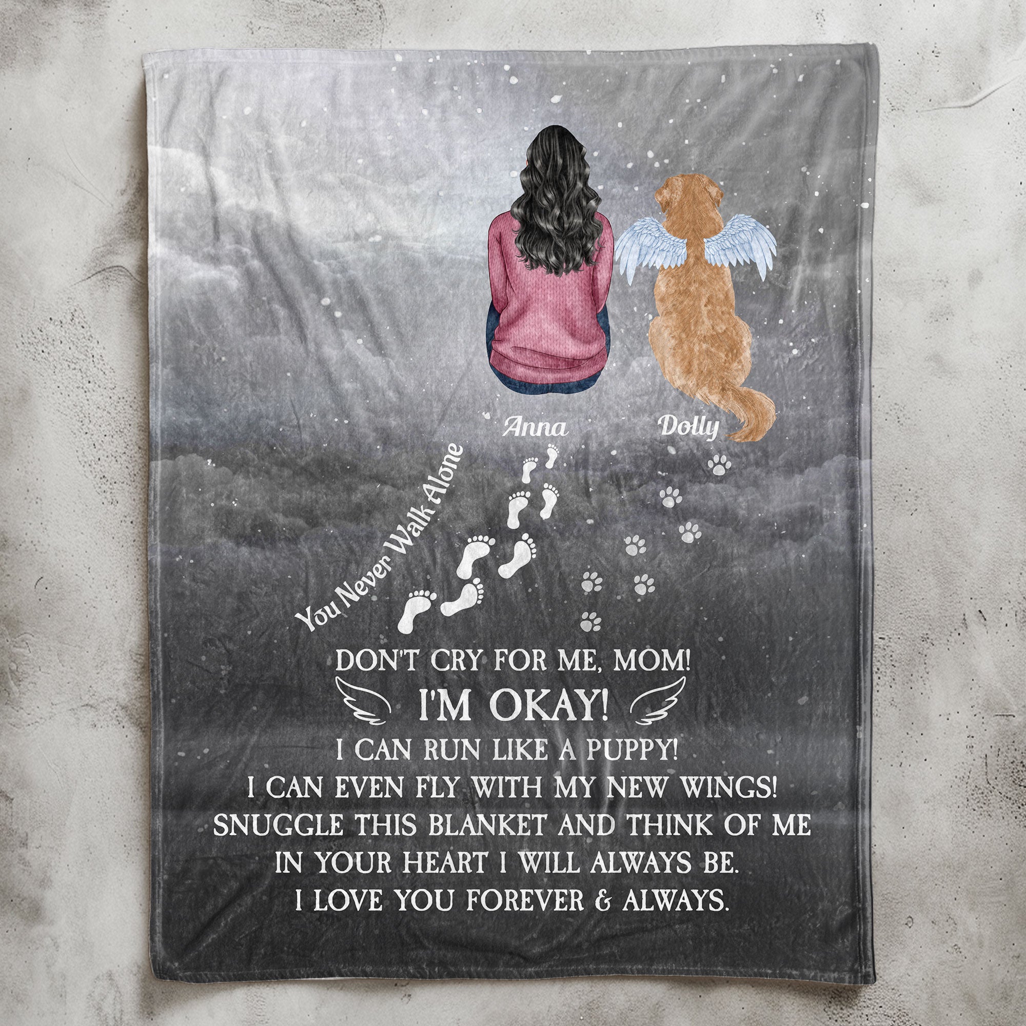 You Never Walk Alone Pet Loss Memorial - Personalized Blanket