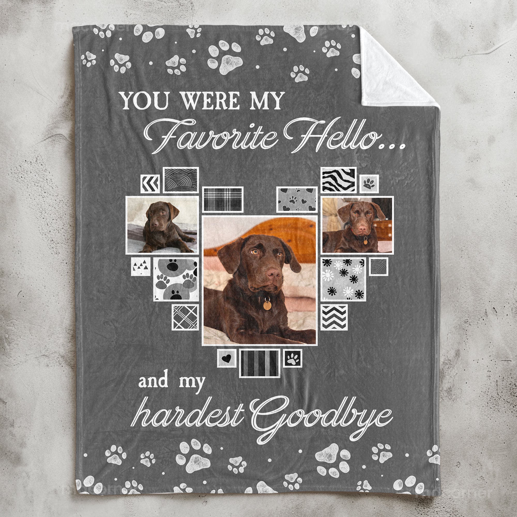 You Were My Favorite Hello Pet Loss - Personalized Photo Blanket