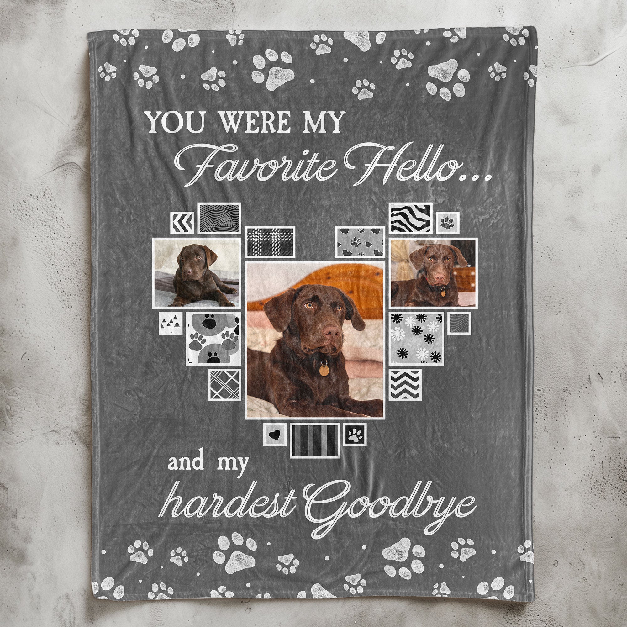 You Were My Favorite Hello Pet Loss - Personalized Photo Blanket