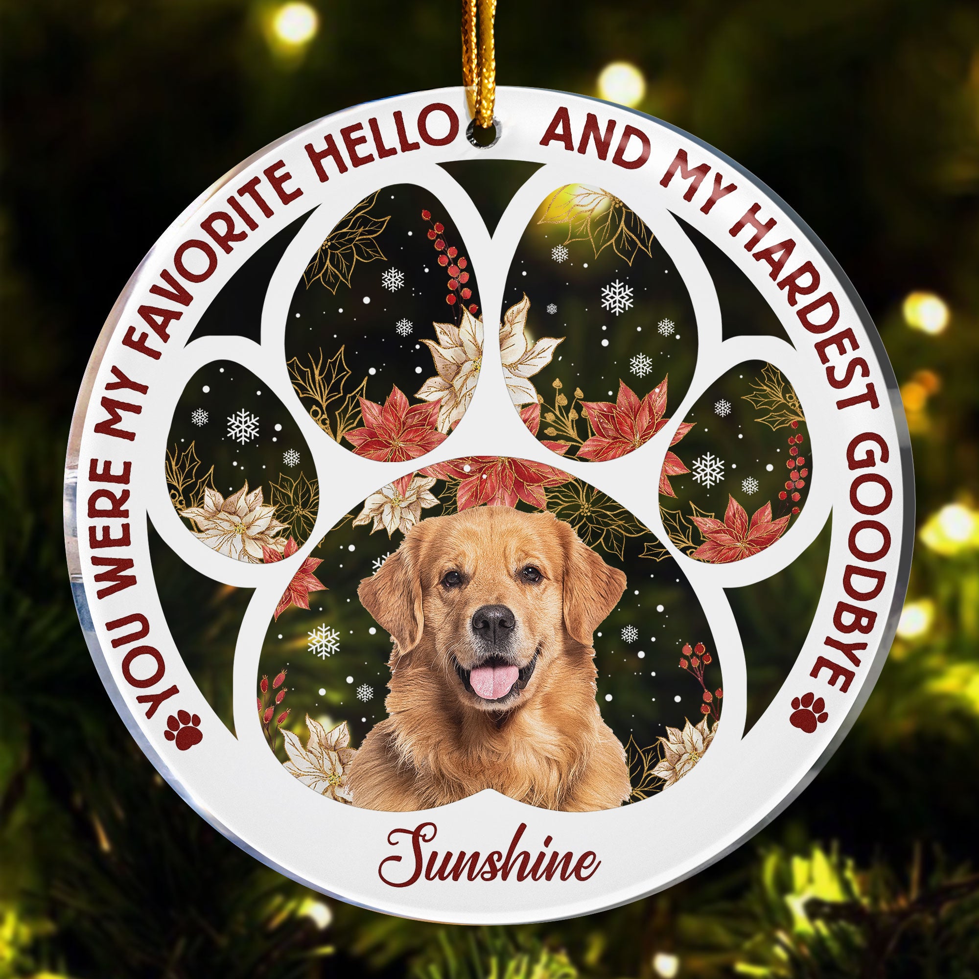 You Were My Favorite Hello & Hardest Goodbye Flowers - Personalized Acrylic Photo Ornament