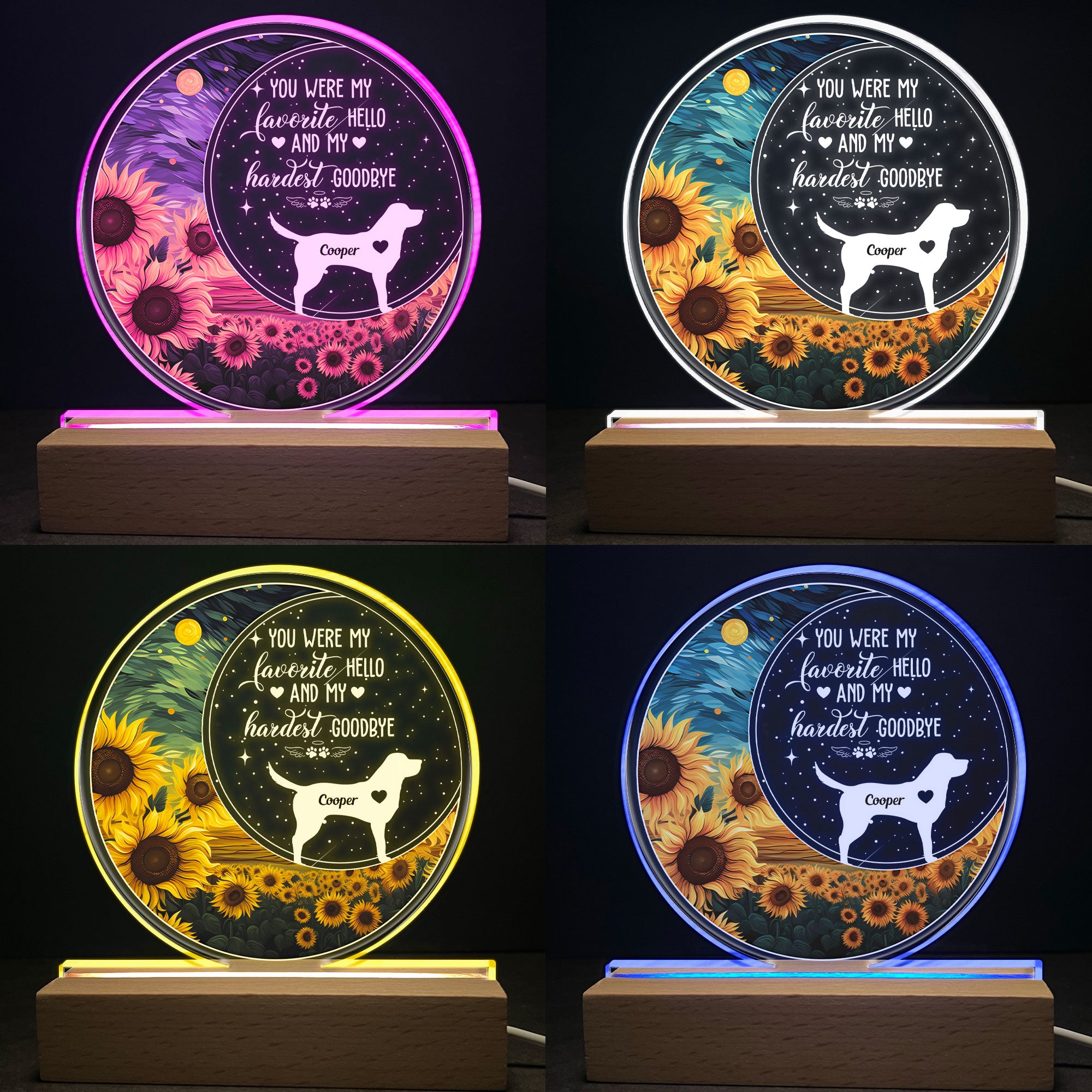 You Were My Favorite Hello & Hardest Goodbye - Personalized LED Light