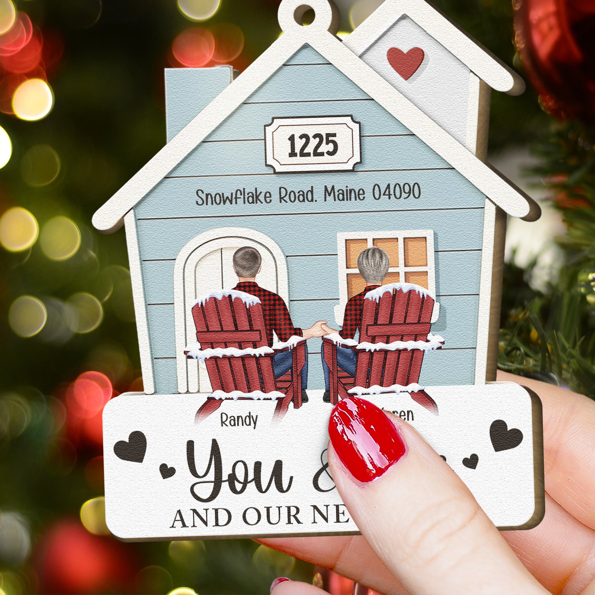 You & Me And Our New Home - Personalized Wooden Ornament