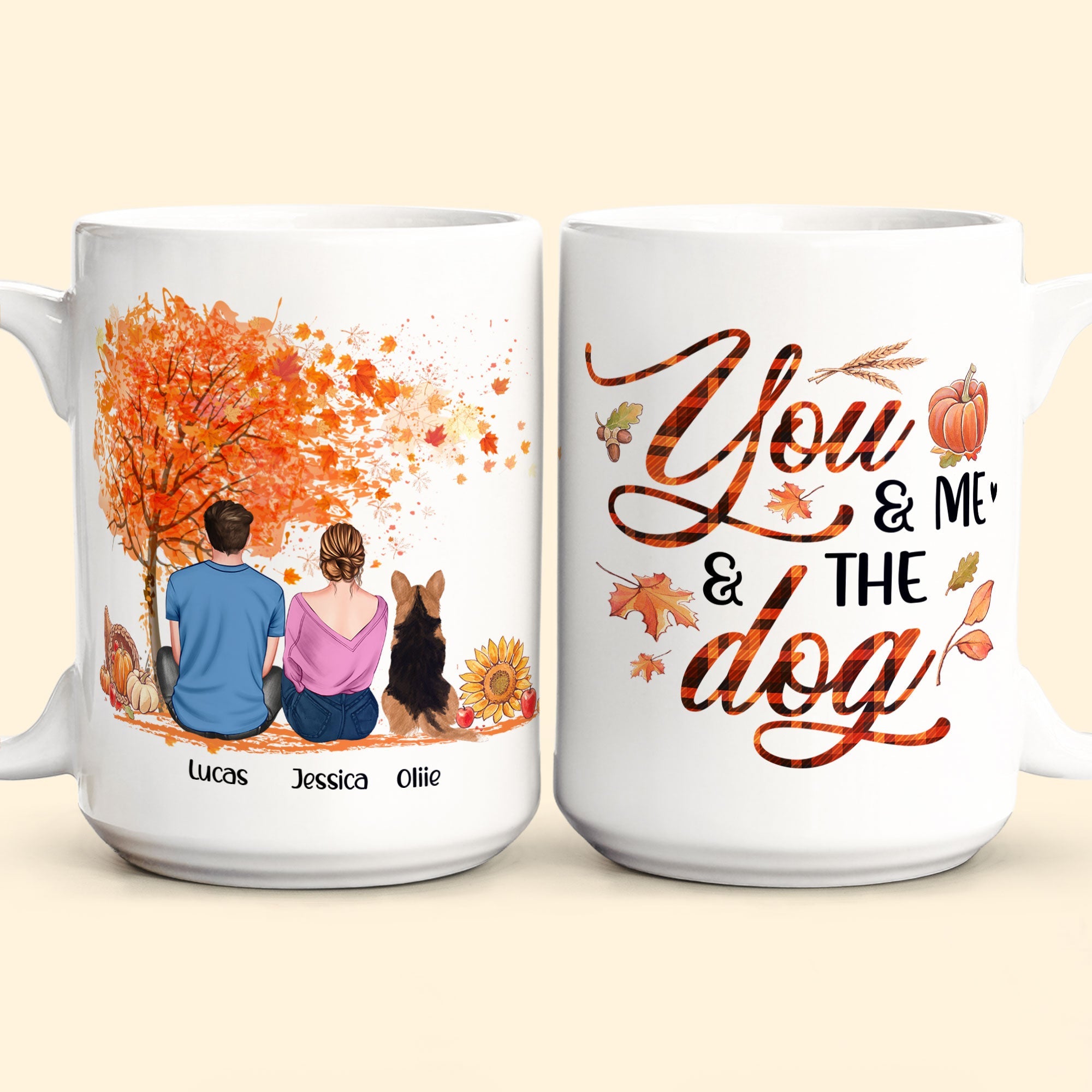 You & Me And The Dog - Personalized Mug