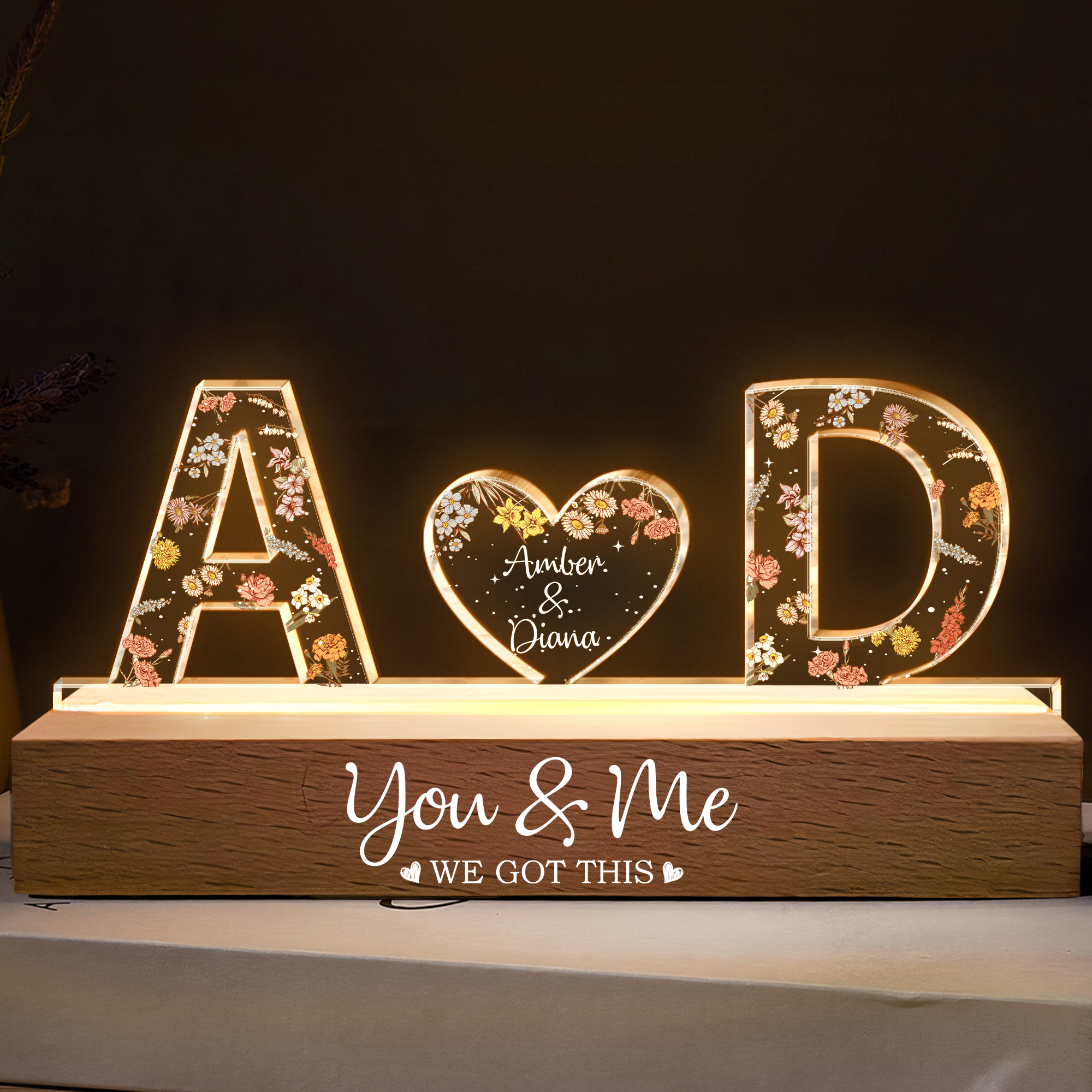 You & Me We Got This Custom Name - Personalized LED Night Light