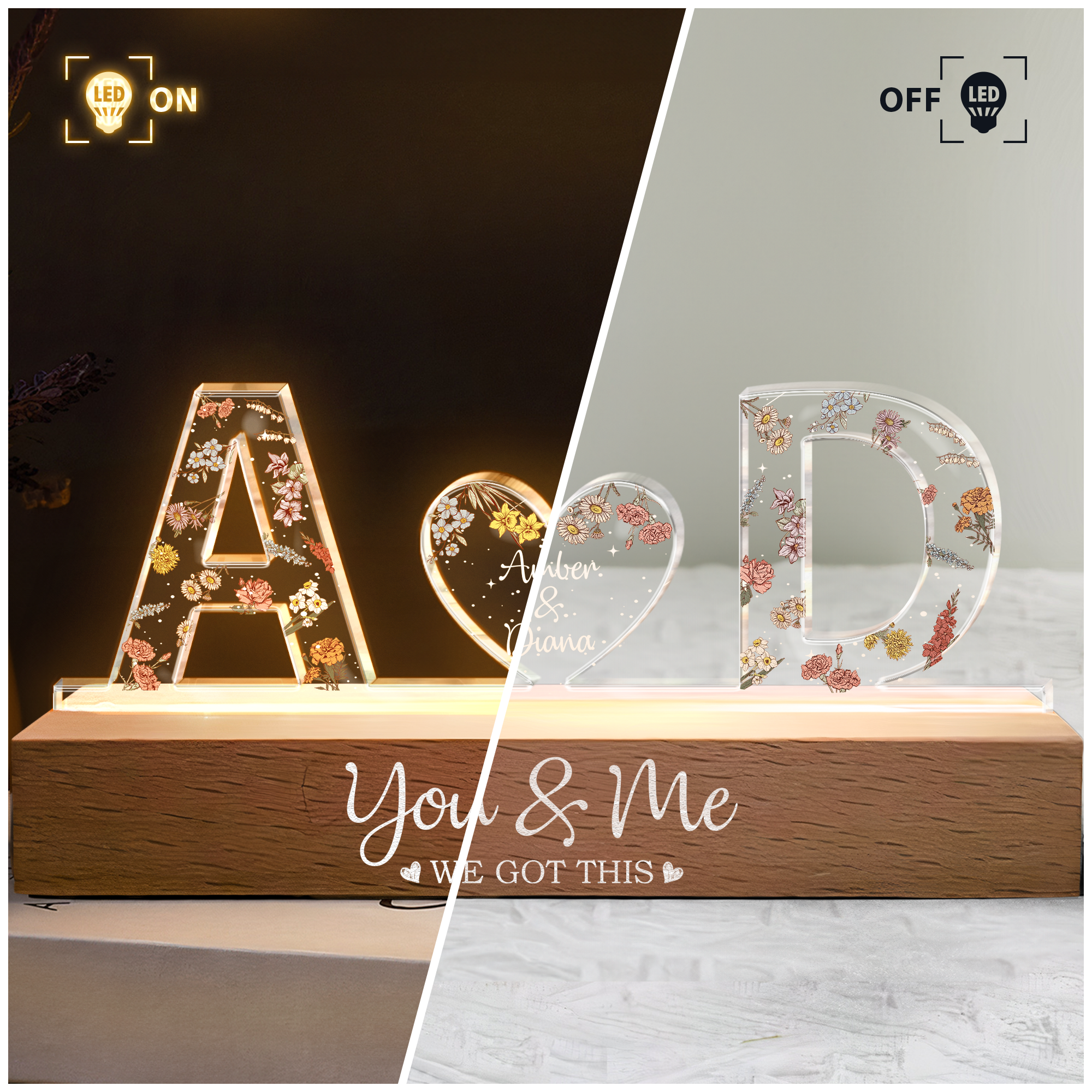 You & Me We Got This Custom Name - Personalized LED Night Light