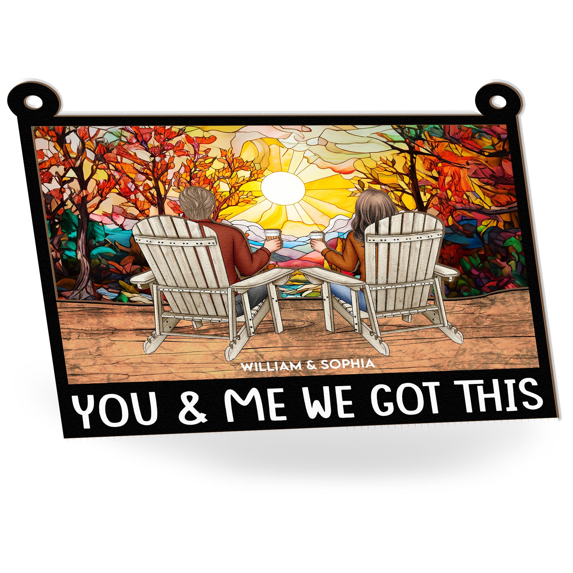 You & Me We Got This - Fall Version - Personalized Window Hanging Suncatcher Ornament