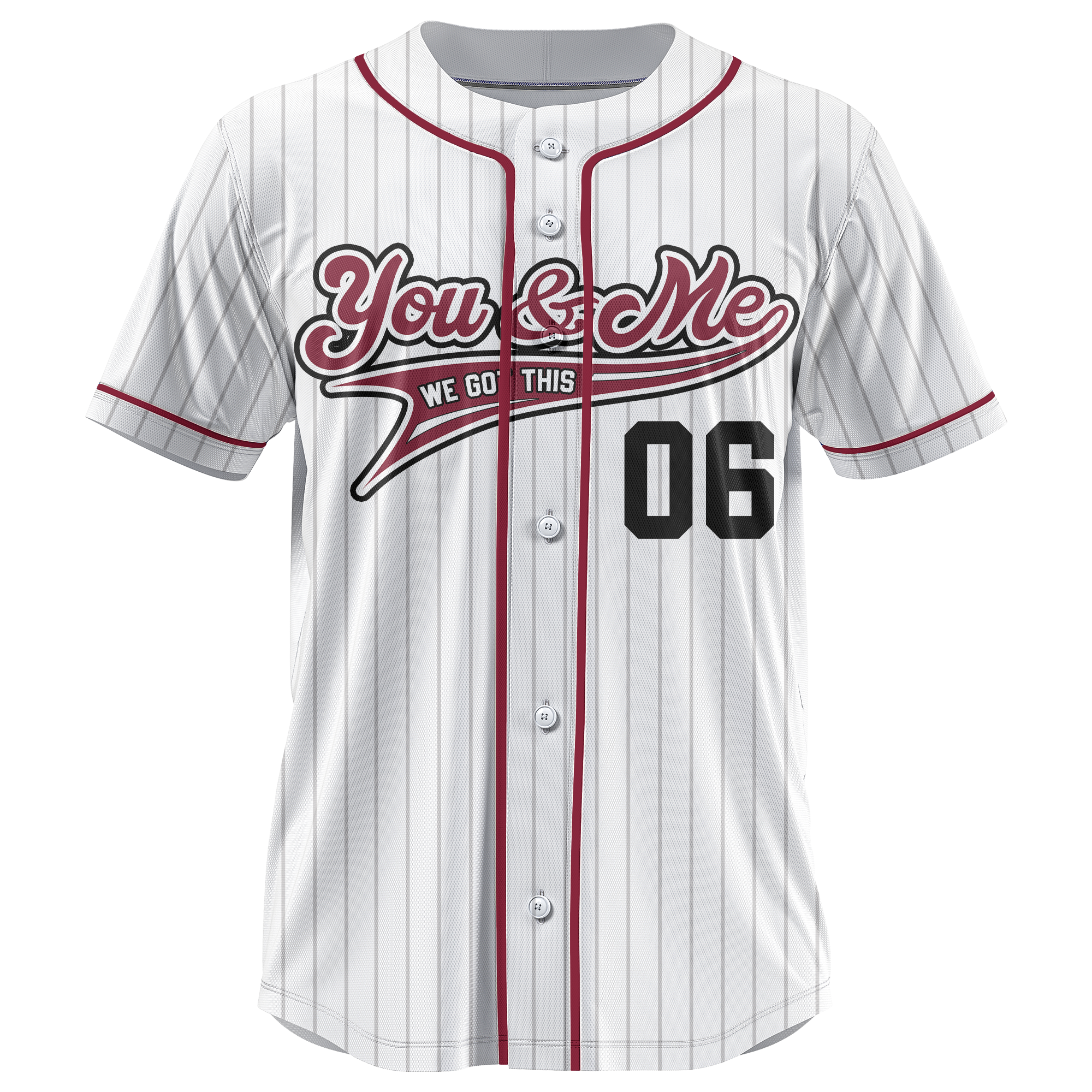 You & Me We Got This Matching Couples Stripe Line - Personalized Baseball Jersey