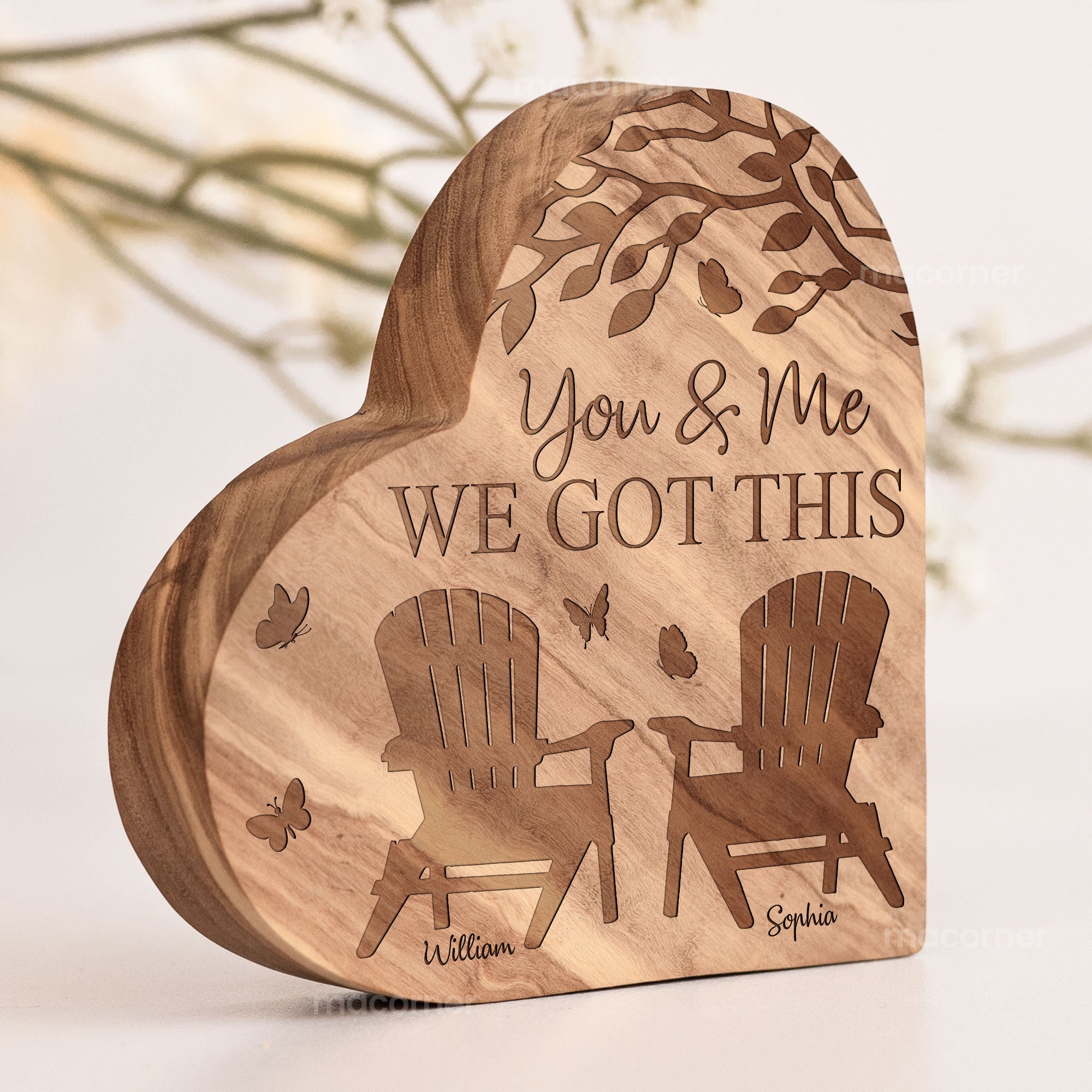 You & Me We Got This - Personalized Engraved Wood Plaque