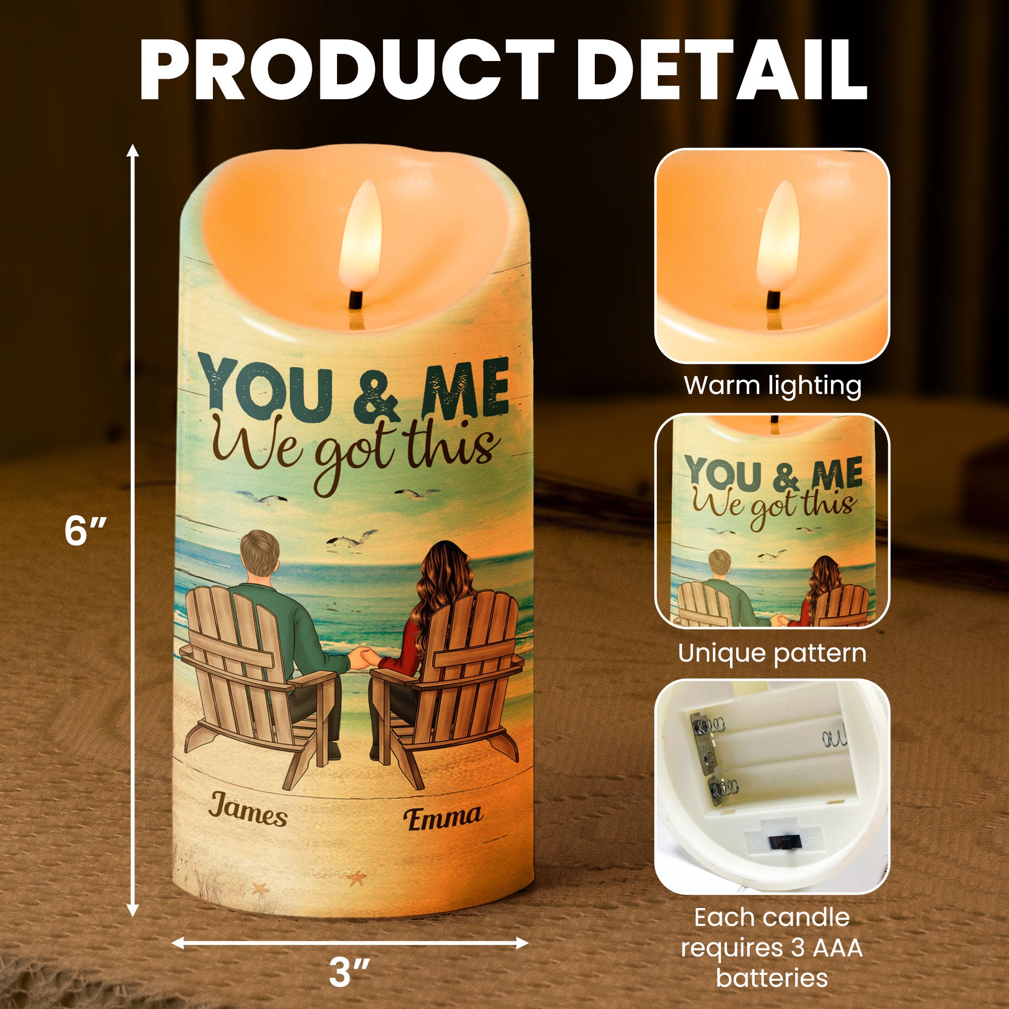 You & Me We Got This - Personalized LED Candle