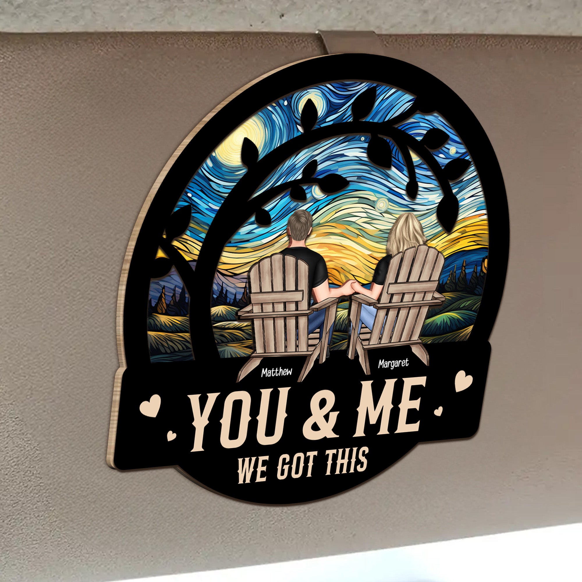 You & Me We Got This - Personalized Wooden Car Visor Clip