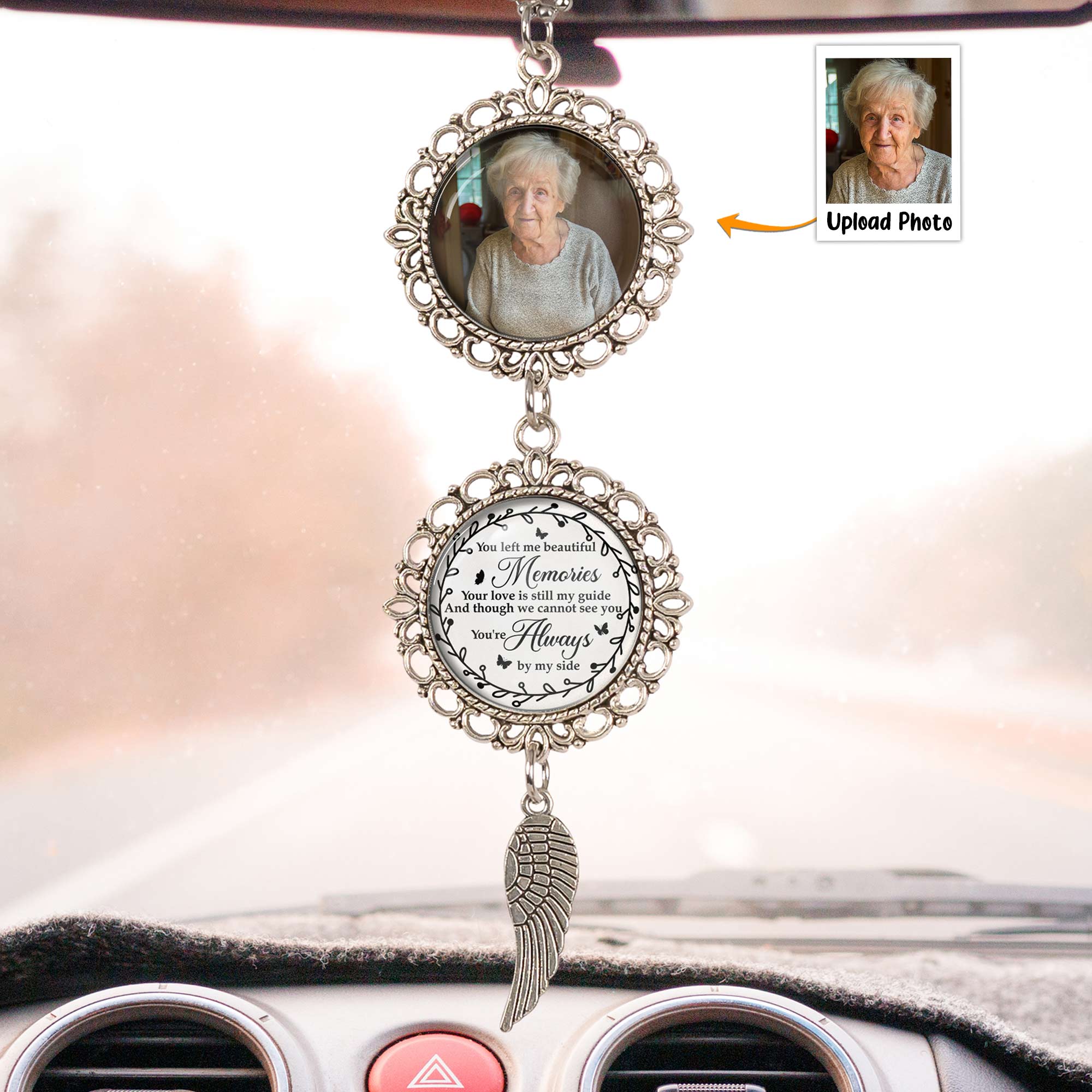 You're Always At My Side - Personalized Photo Car Ornament