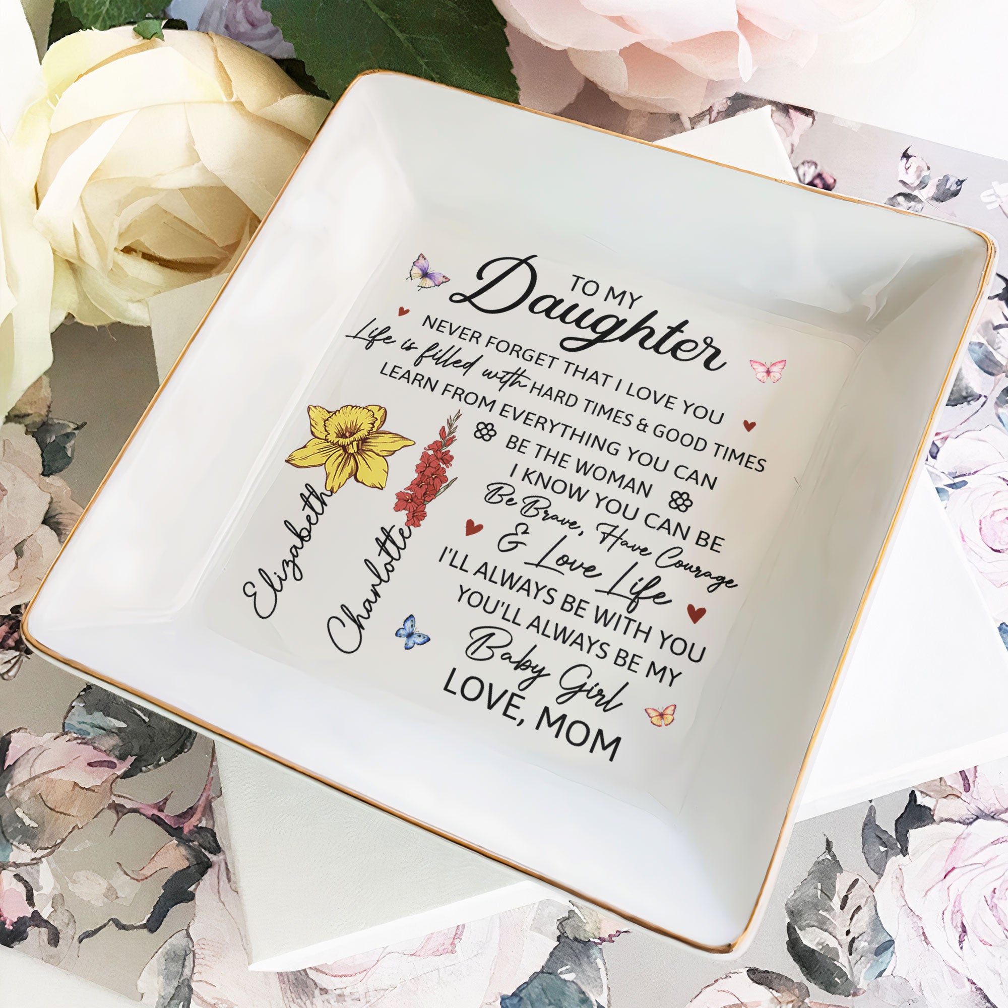 You'll Always Be My Baby Girl - Gifts For Daughter From Mom - Personalized Jewelry Dish