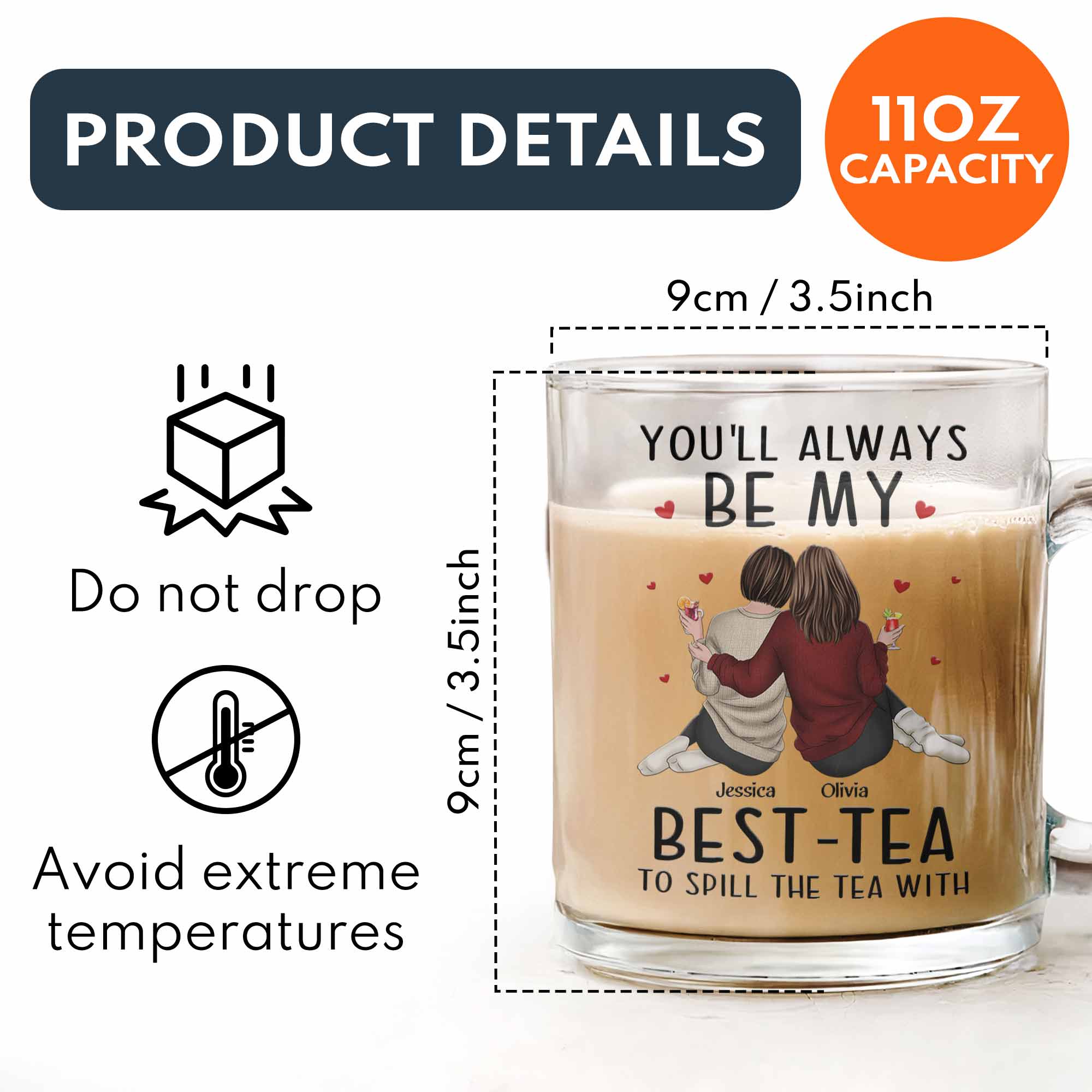 You'll Always Be My Best-Tea - Personalized Glass Mug