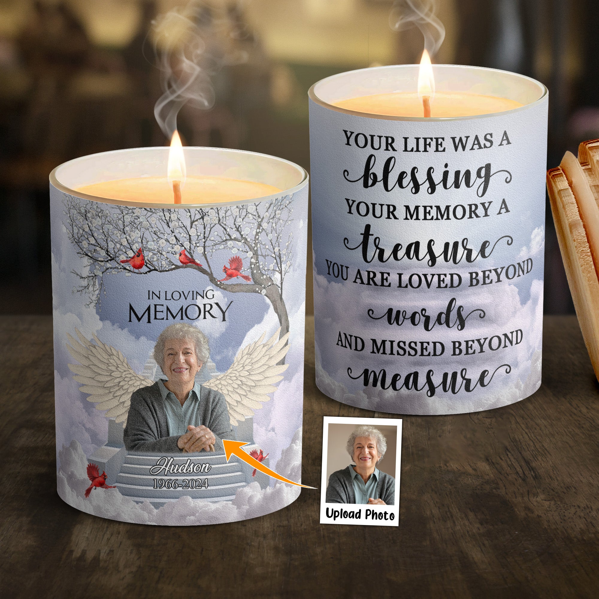 Your Life Was A Blessing - Personalized Photo Candle