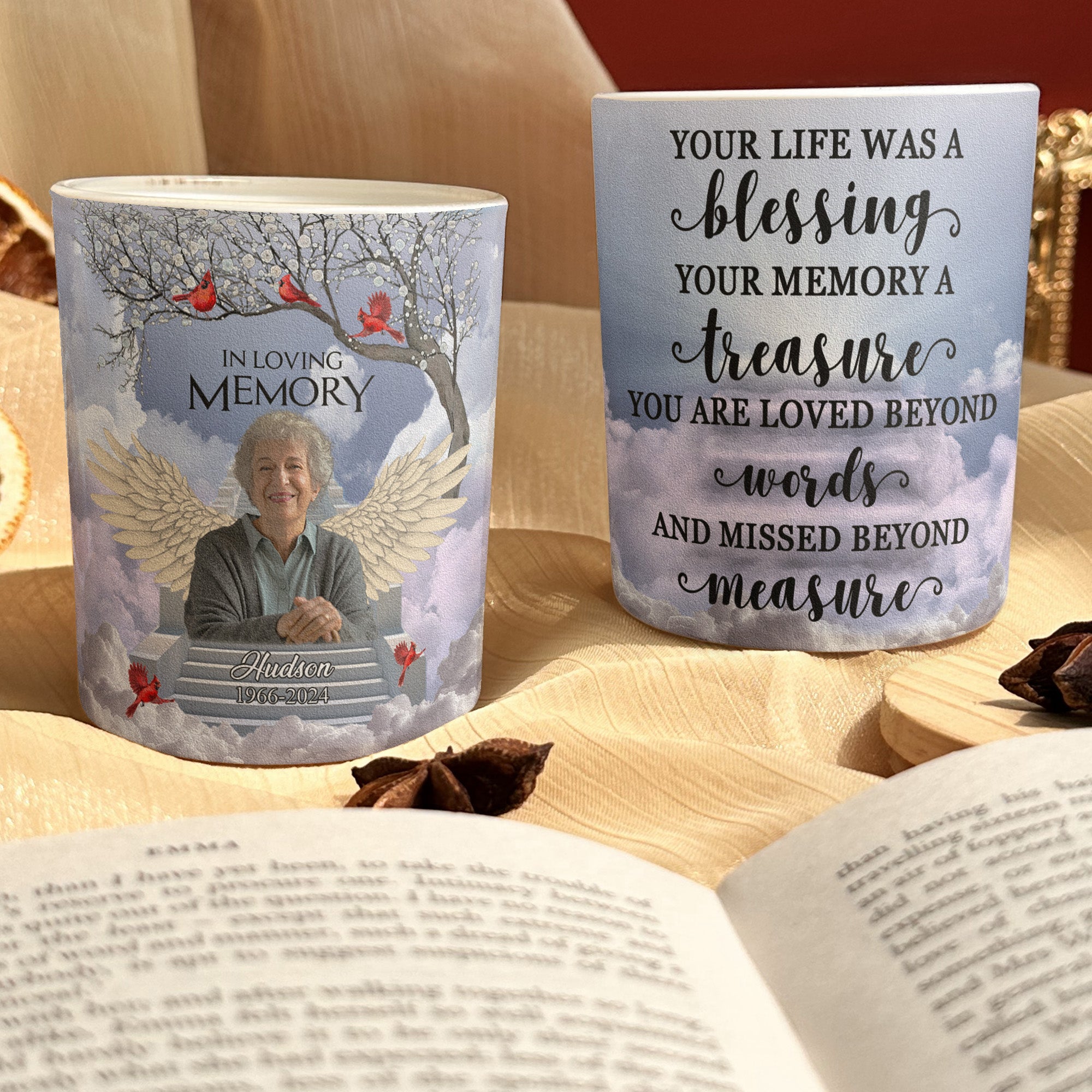 Your Life Was A Blessing - Personalized Photo Candle