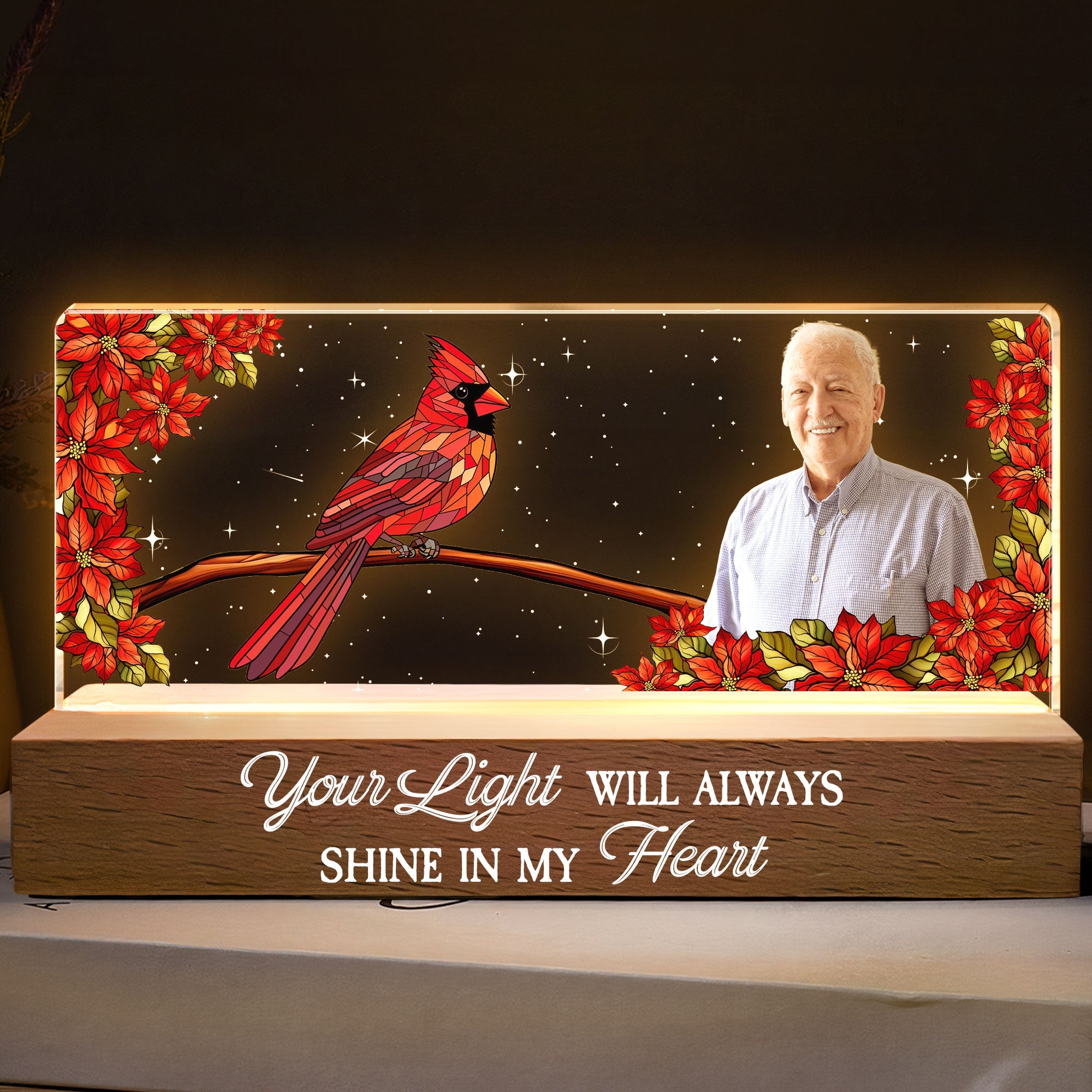 Your Light Will Always Shine In My Heart - Personalized LED Night Light