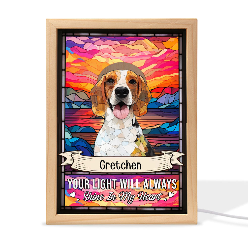 Pet Loss - Your Light Will Always Shine In My Heart - Personalized Photo Frame Light Box