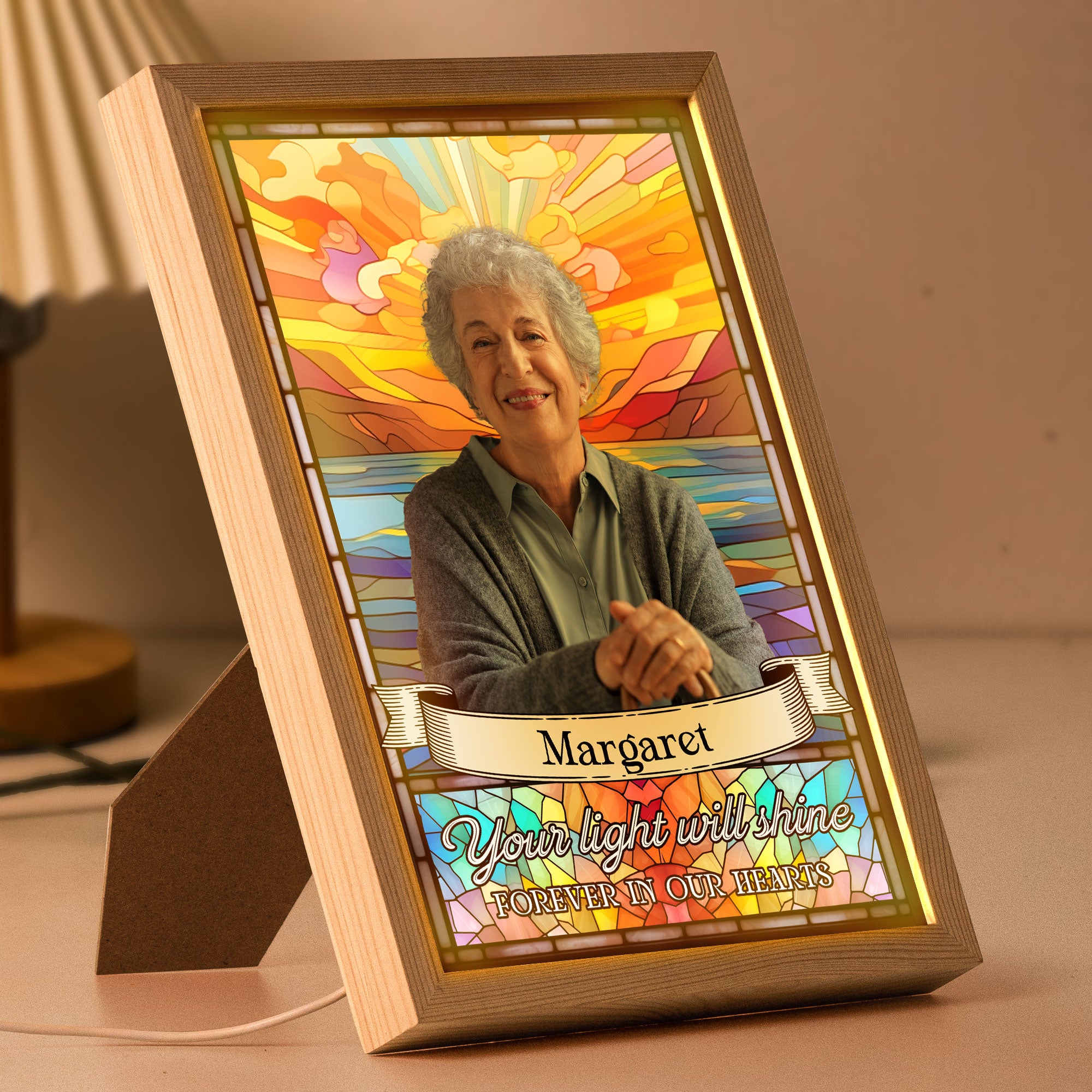 Your Light Will Shine Forever In Our Heart - Personalized Light Up Photo Frame