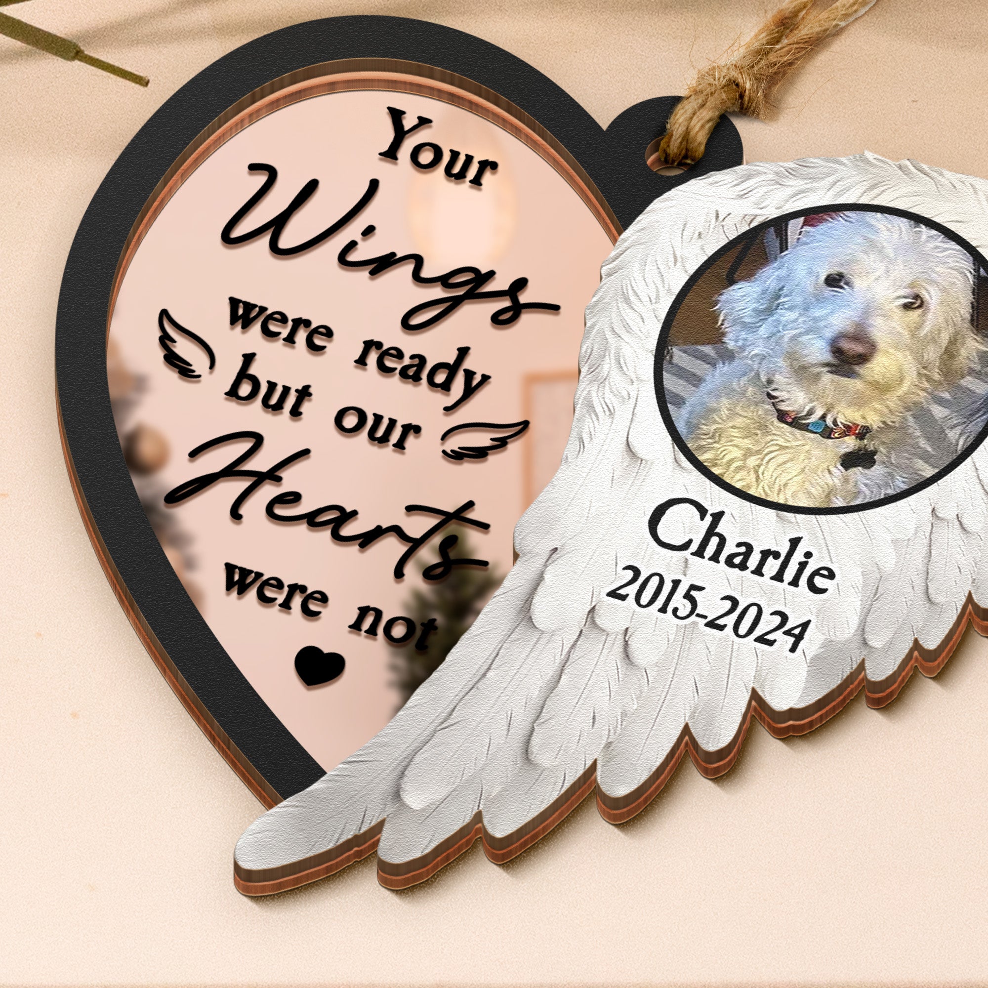 Your Wings Were Ready But Our Hearts Were Not - Personalized Mirror Photo Ornament