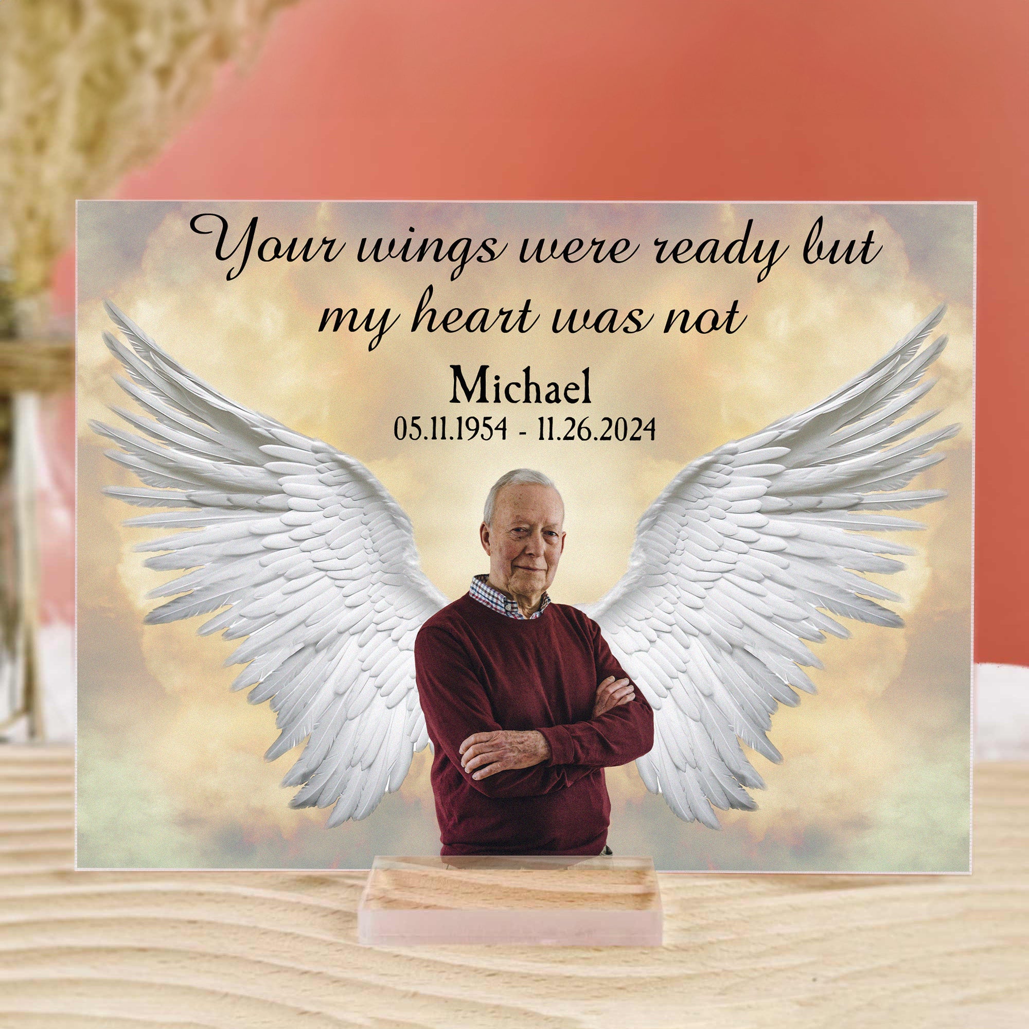 Your Wings Were Ready - Personalized Acrylic Photo Plaque