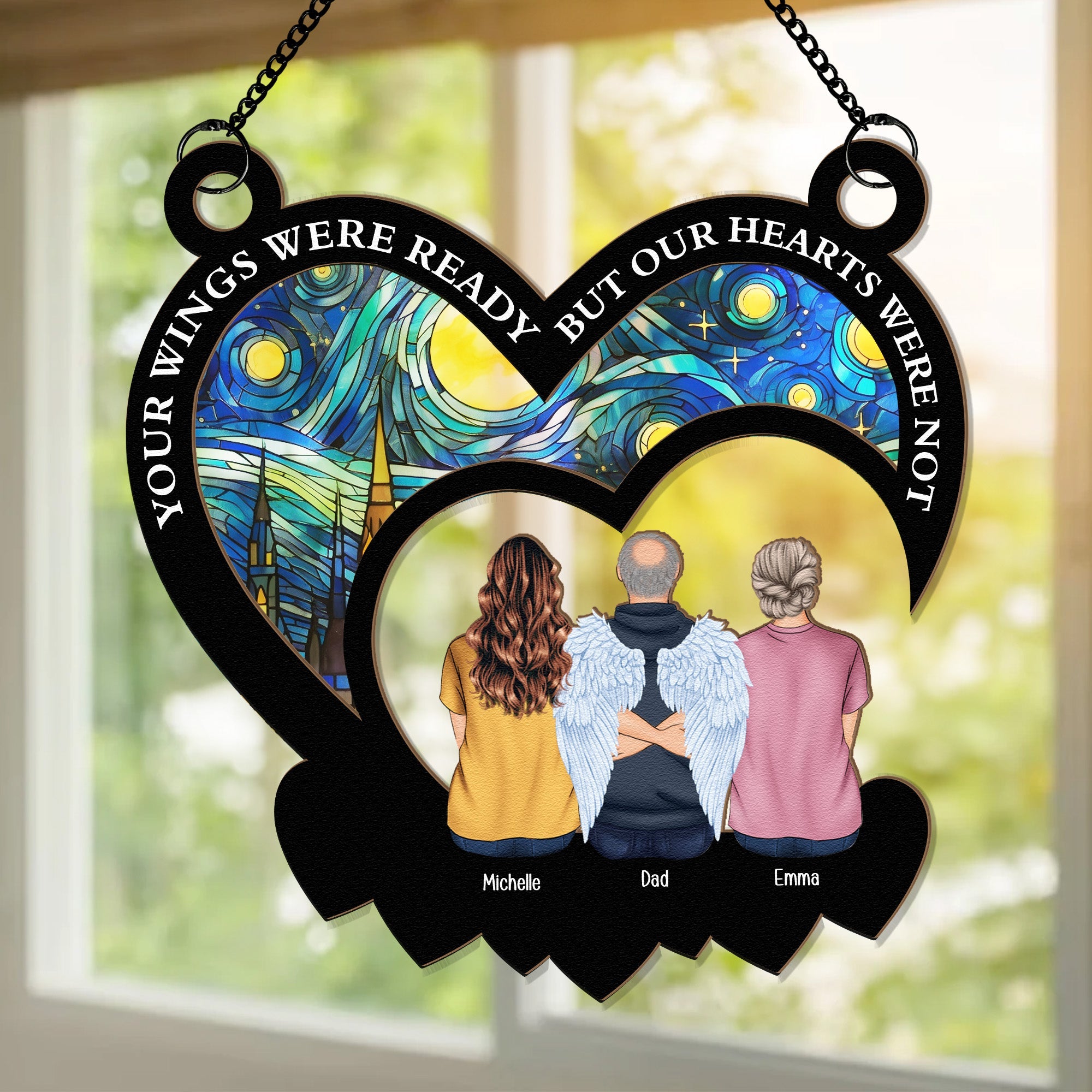 Your Wings Were Ready - Personalized Window Hanging Suncatcher Ornament