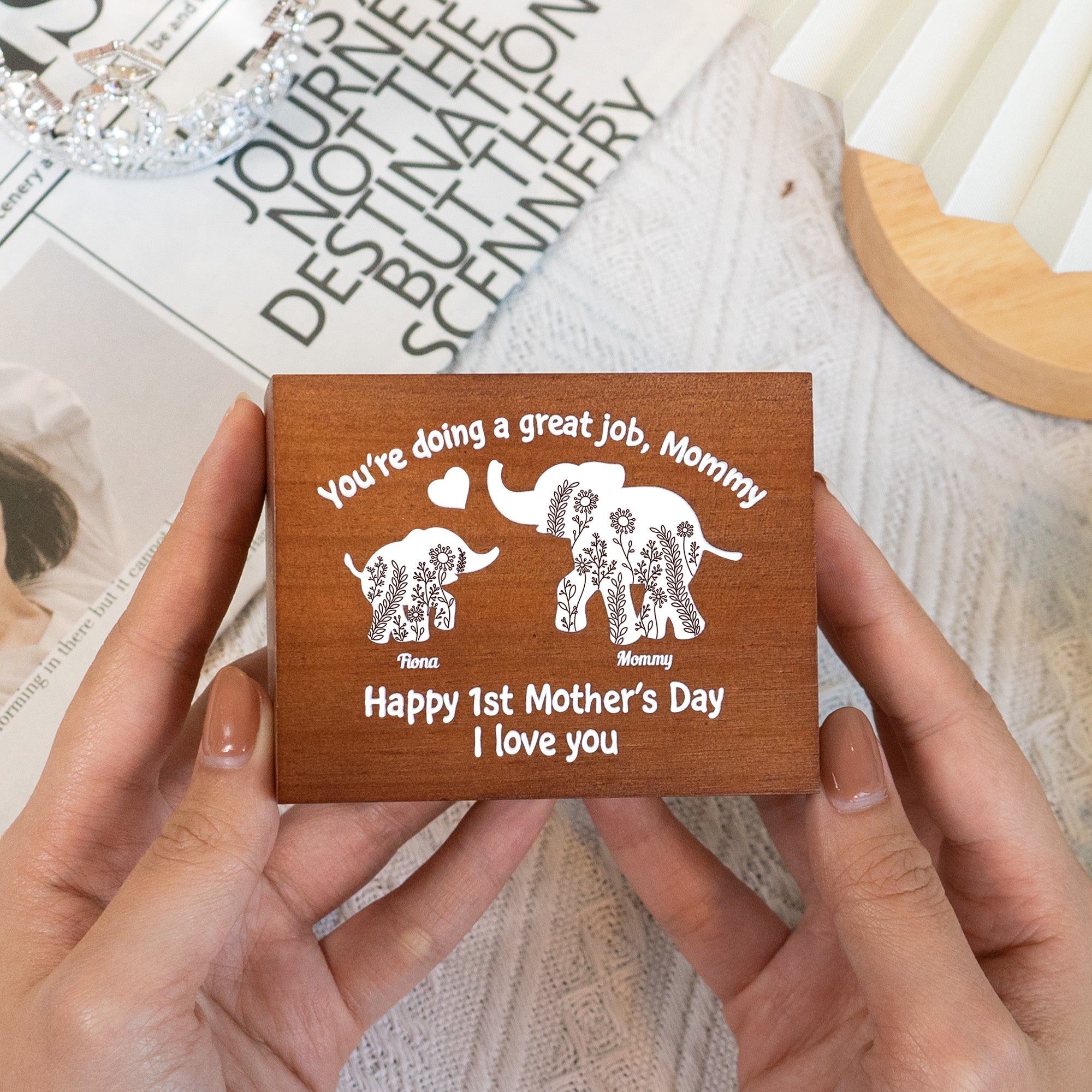 You're Doing A Great Job First Mother's Day - Personalized Wooden Photo Box