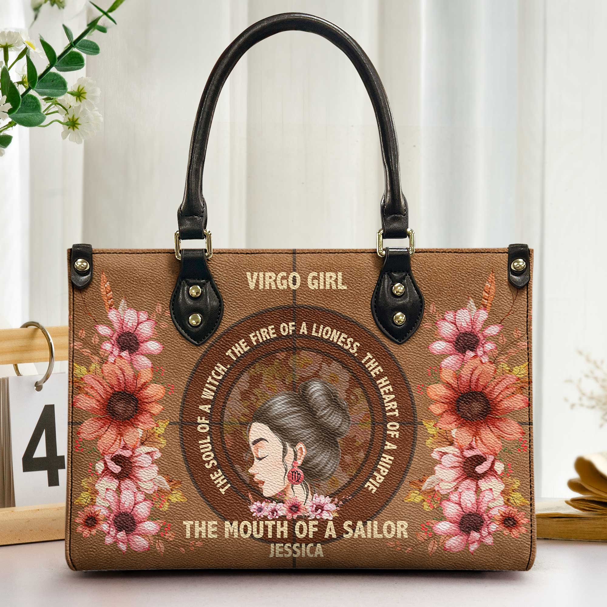 Zodiac Girl, The Soul Of A Witch - Personalized Leather Bag