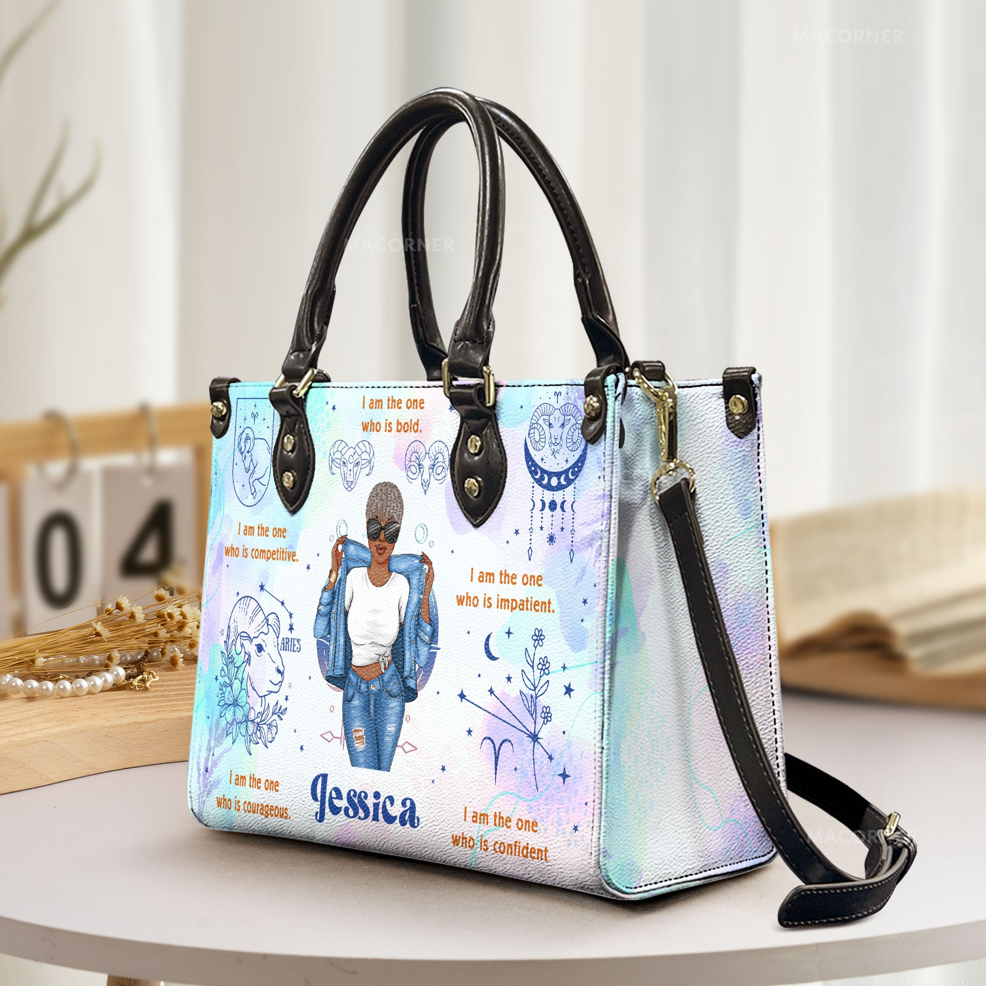 Zodiac Sign Facts - Personalized Leather Bag