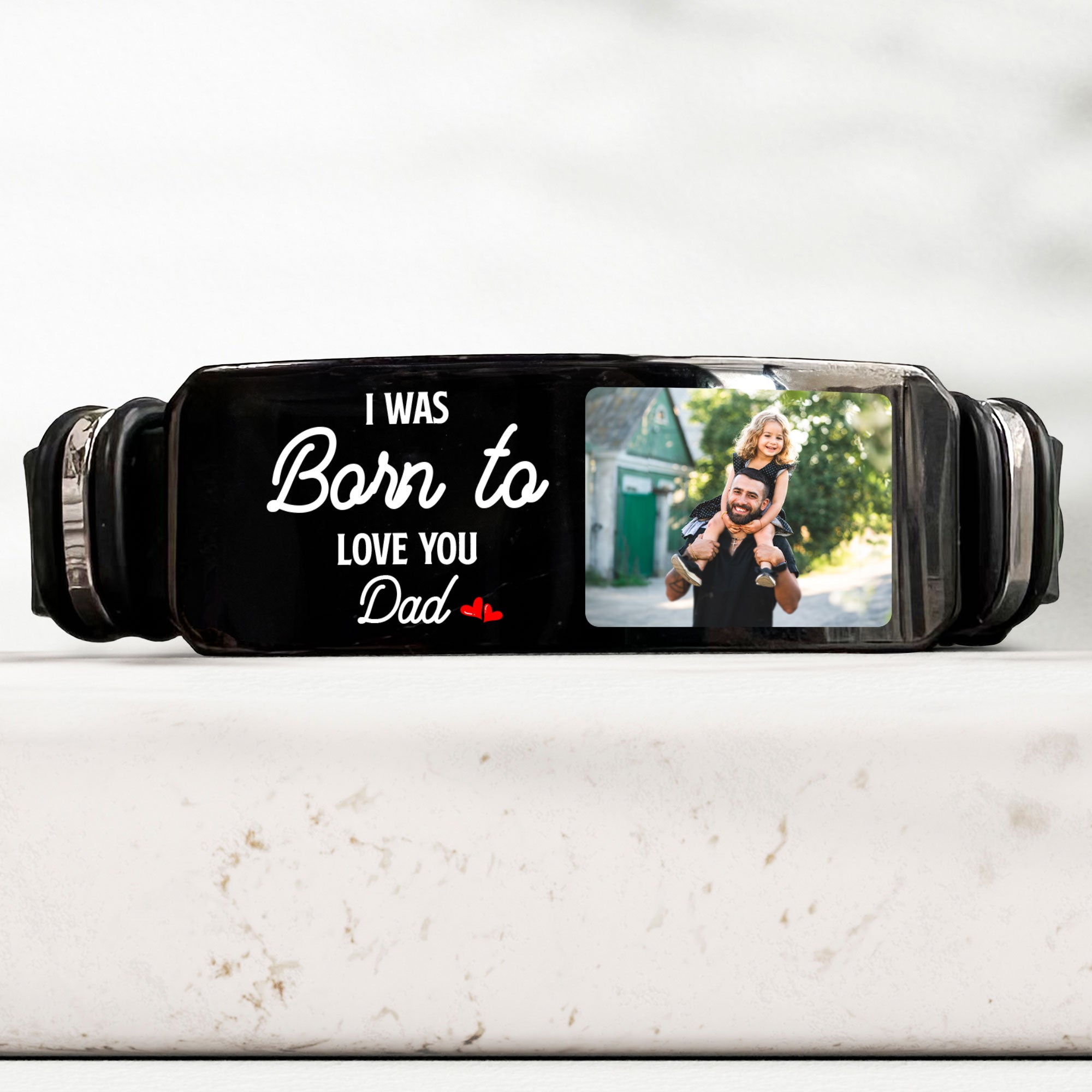 I Was Born To Love You - Personalized Photo Bracelet