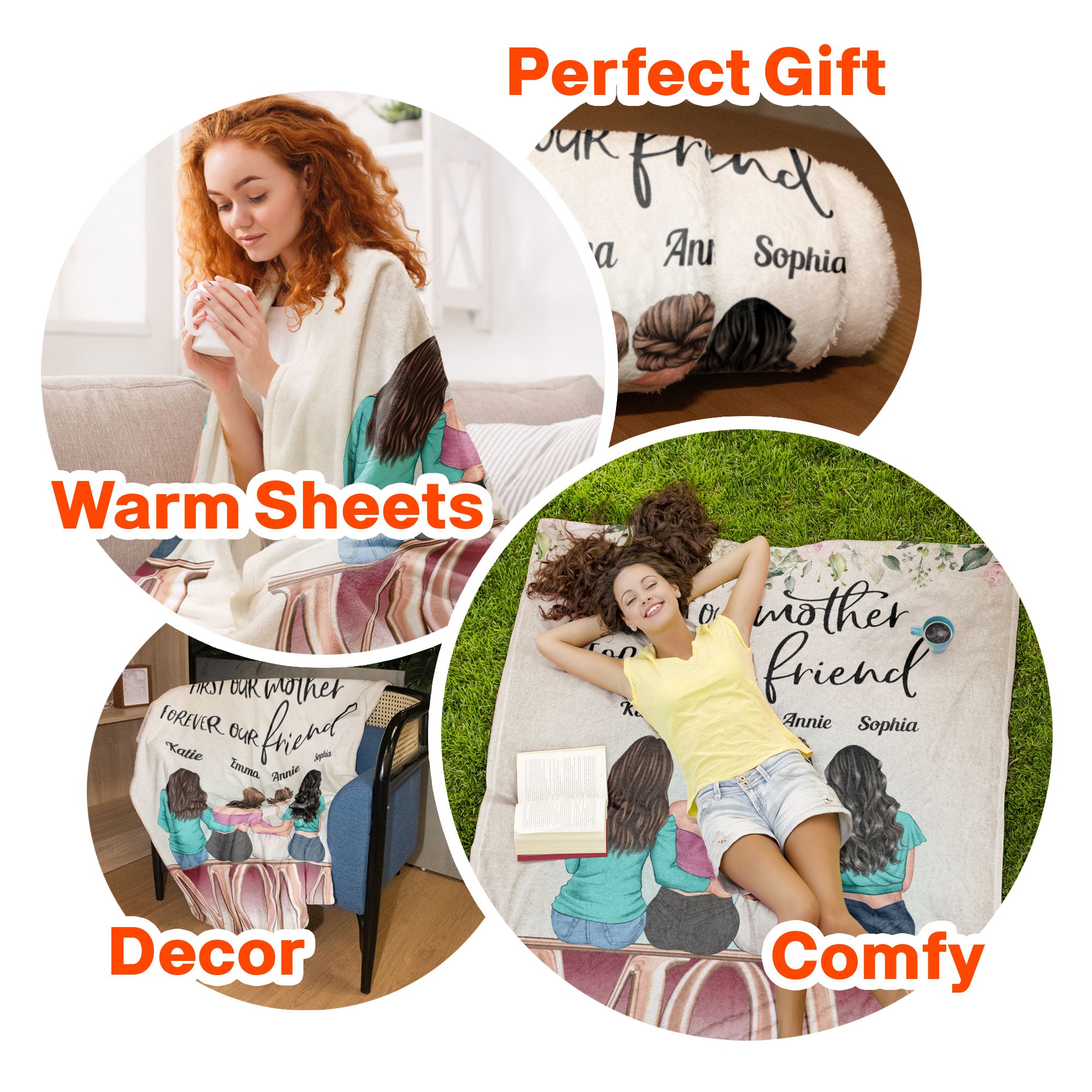 First Our Mother, Forever Our Friend - Personalized Mom Blanket