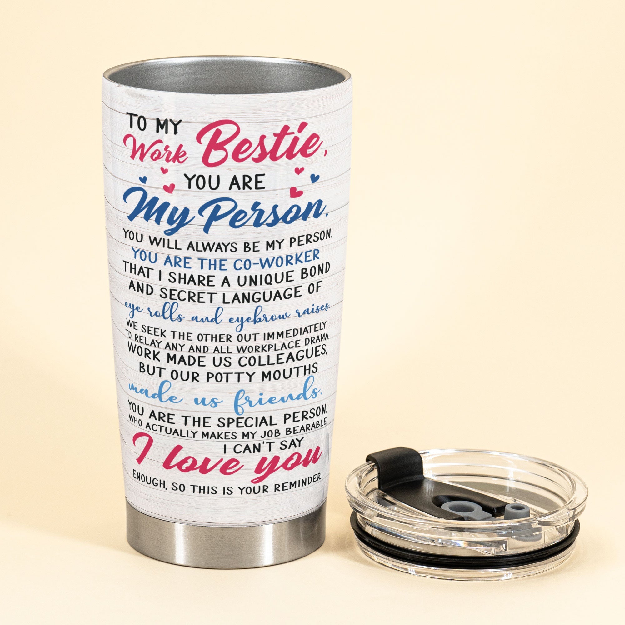 To My Work Bestie - Personalized Tumbler - Gift For Work Besties, Colleagues, Friends, Best Friends