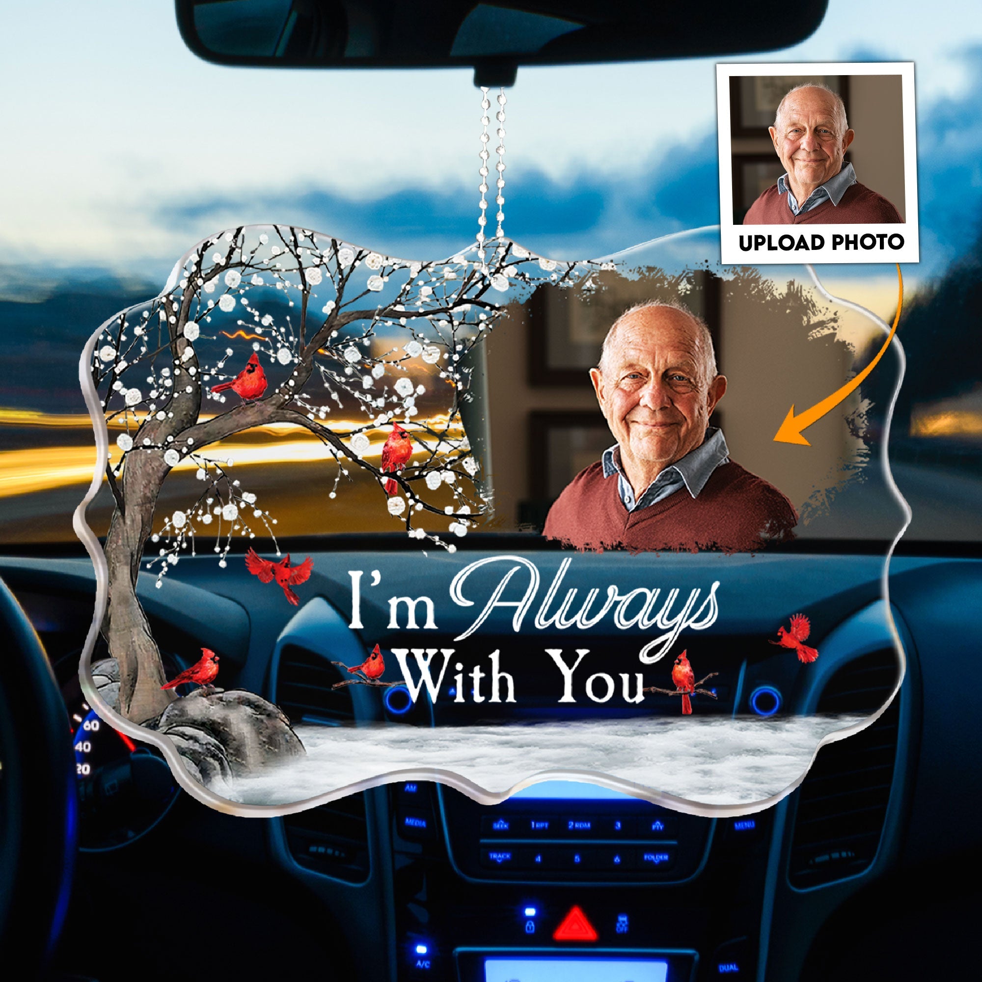 I'm Always With You - Personalized Photo Rear View Mirror Accessory