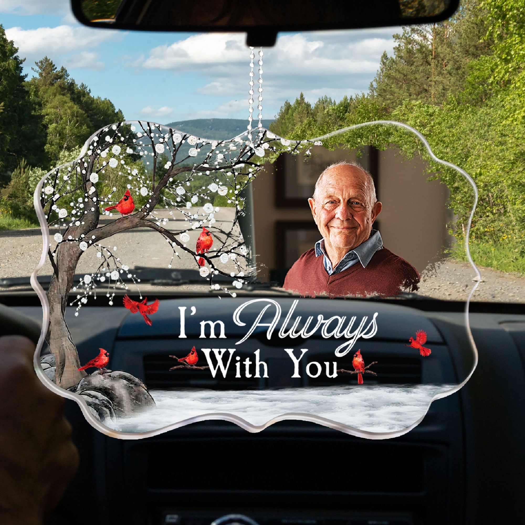 I'm Always With You - Personalized Photo Rear View Mirror Accessory