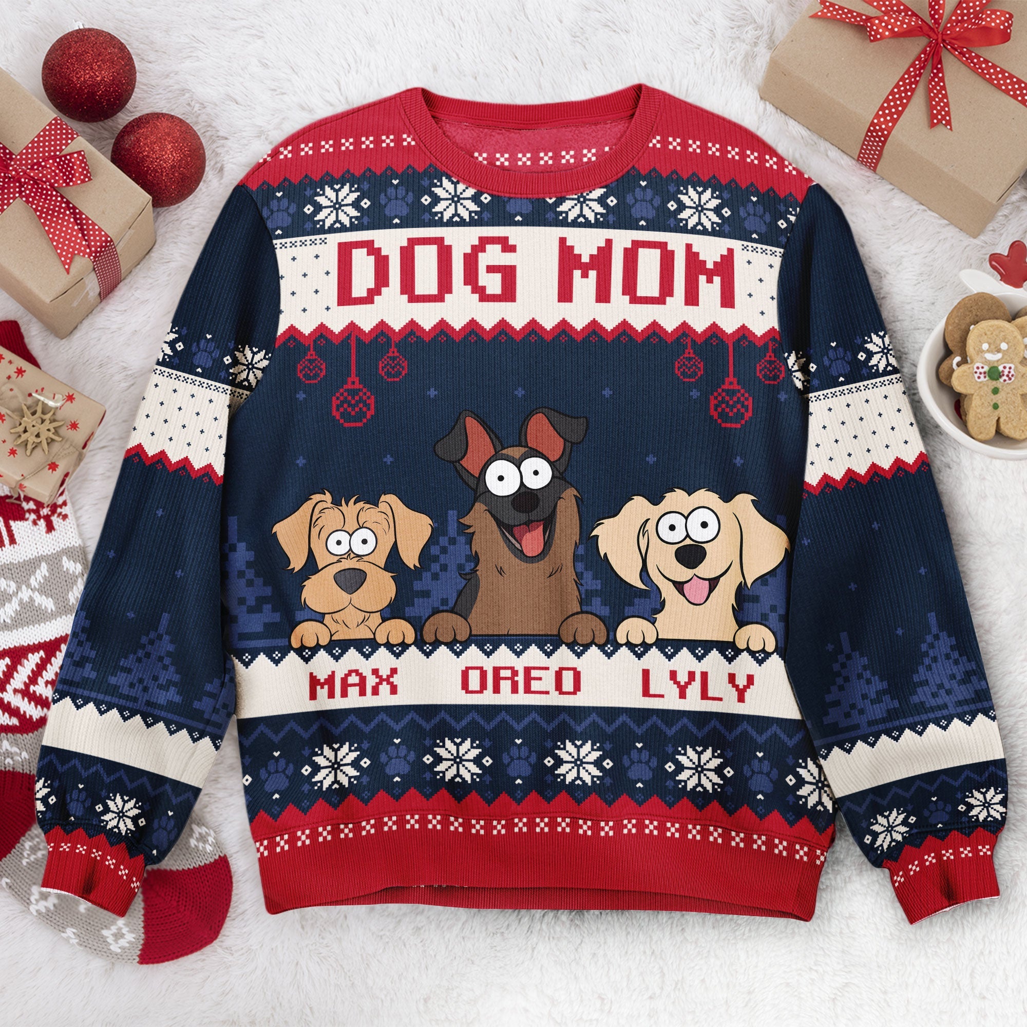 Best Dog Mom Ever - Personalized Ugly Sweater