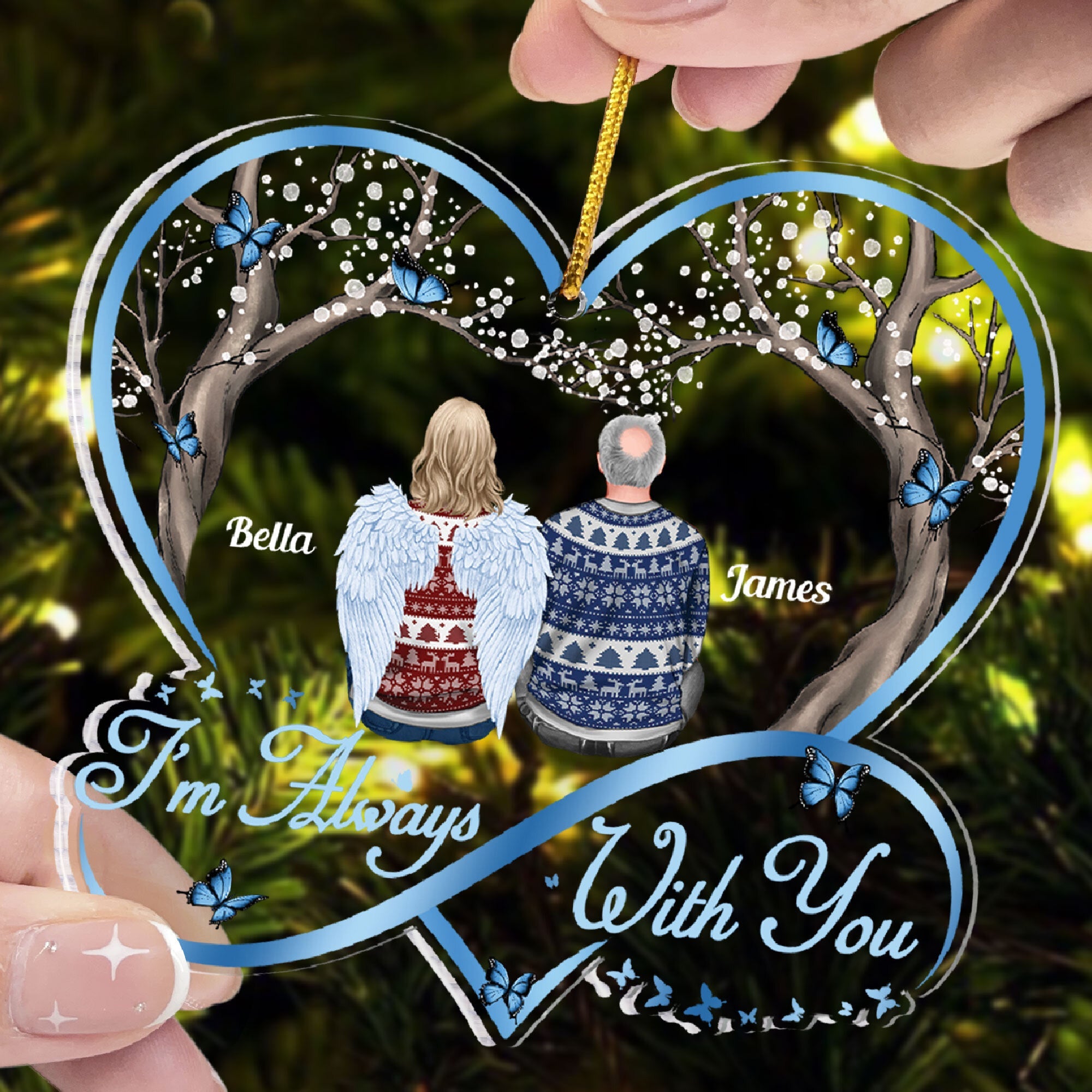 I'm Always With You New - Personalized Heart Shaped Acrylic Ornament