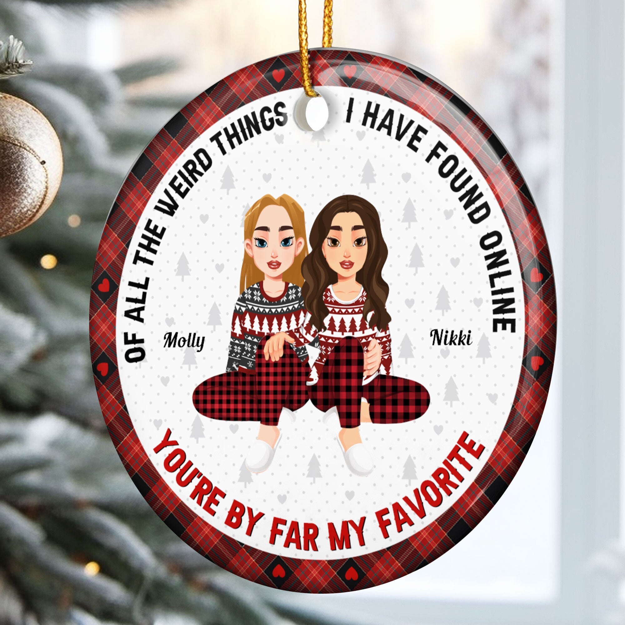 You Are My Favorite By Far Christmas Gift For Couples - Personalized Couple Ornament