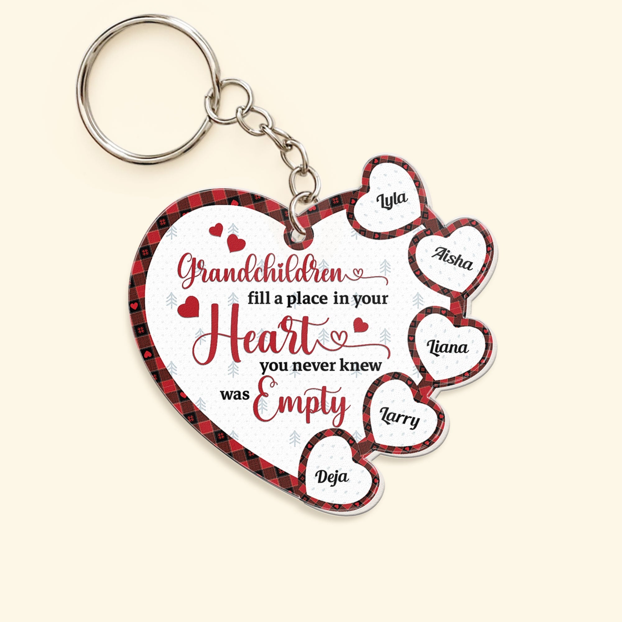 Grandchildren Fill A Place In Your Heart - Personalized Acrylic Keychain