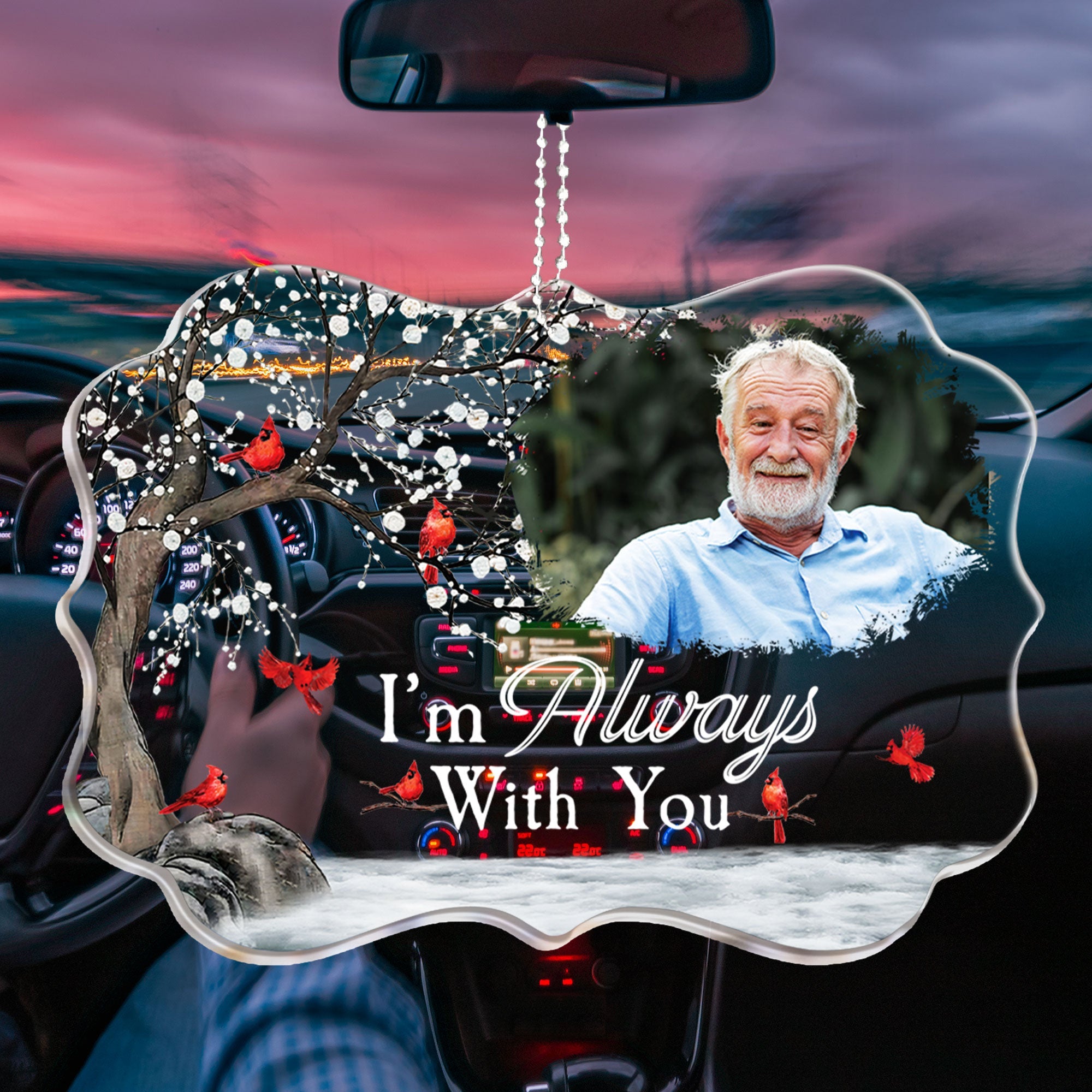 I'm Always With You - Personalized Photo Rear View Mirror Accessory