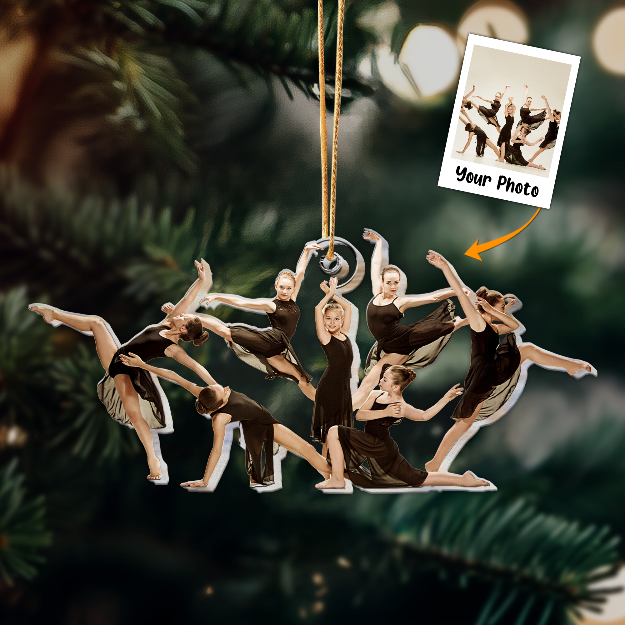 Group Ballerina Dancing Ballet - Personalized Acrylic Photo Ornament