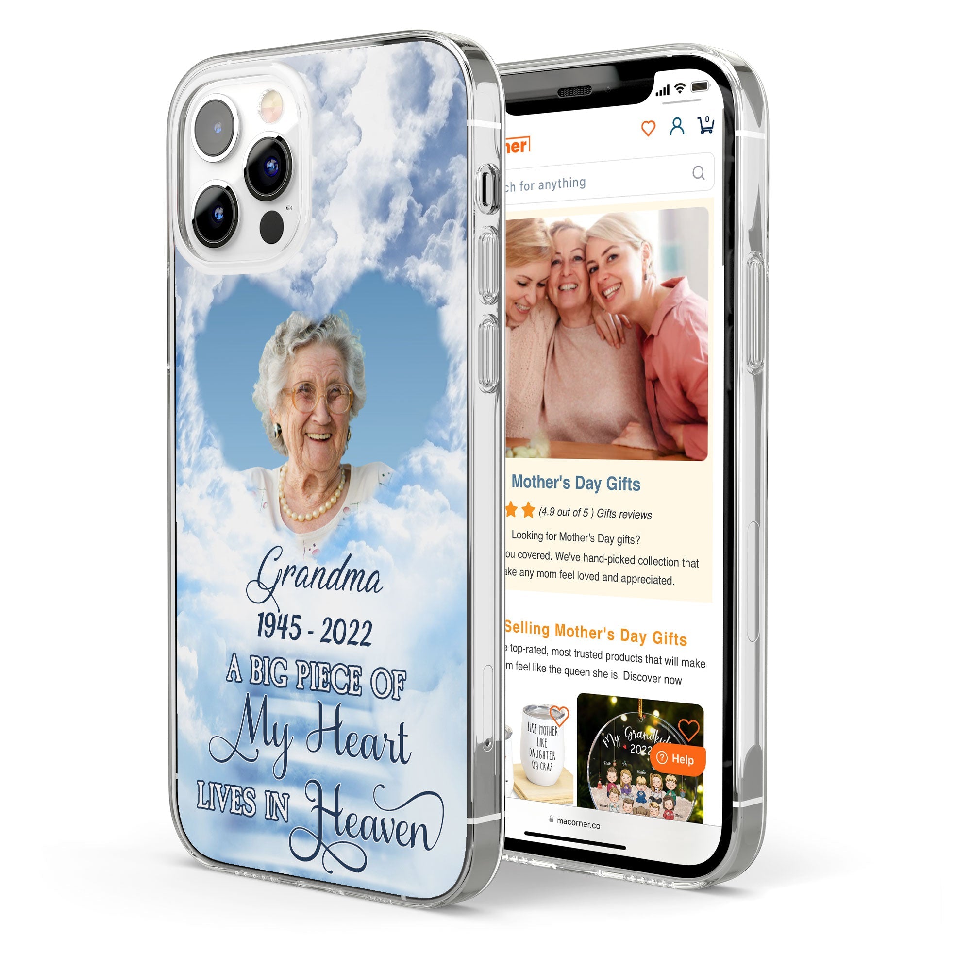 A Big Piece Of My Heart Lives In Heaven - Personalized Clear Phone Case