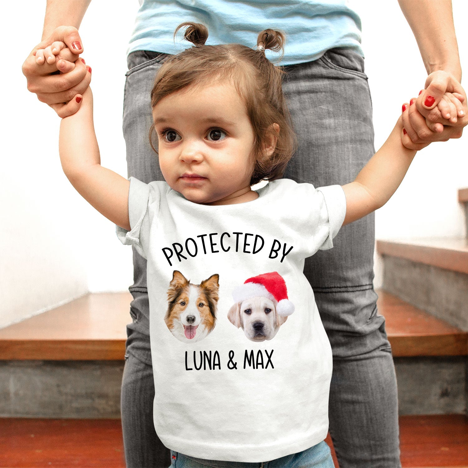 Protected By - Personalized Photo Baby Onesie