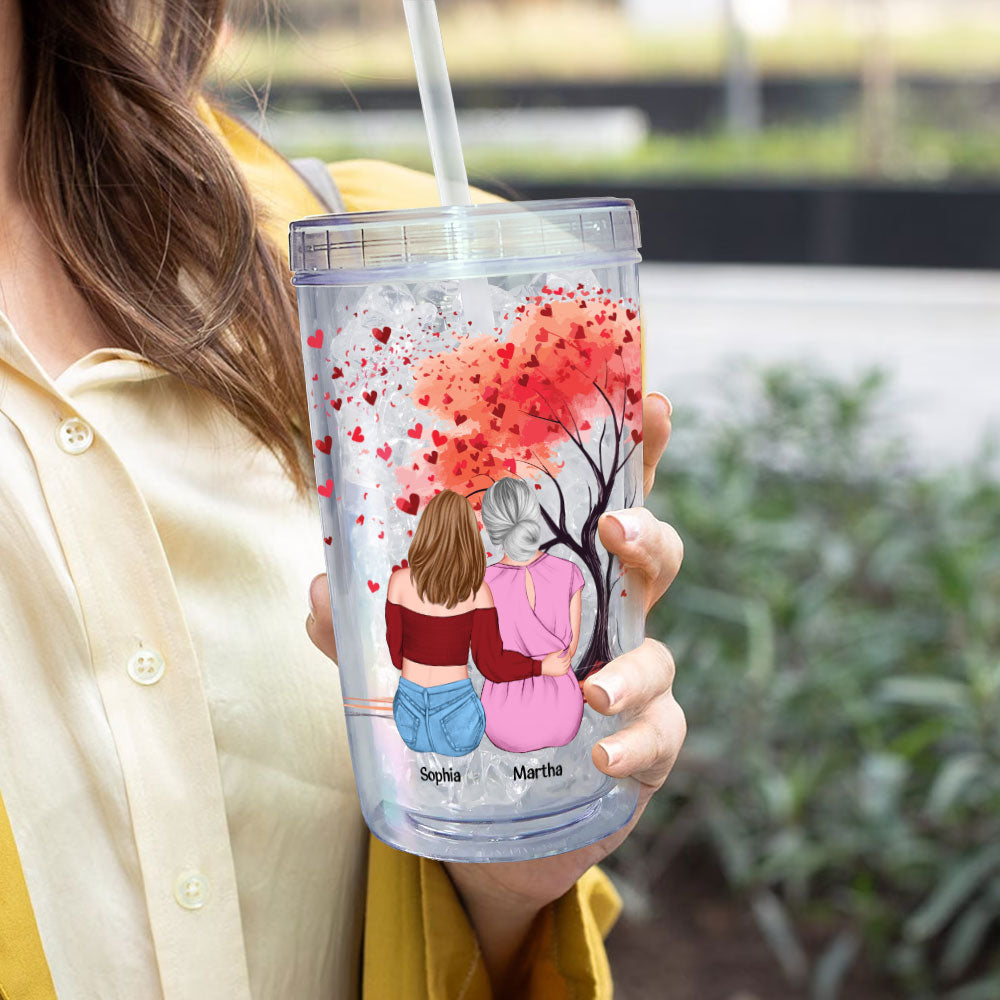 Mama Loves You - Personalized Acrylic Tumbler With Straw