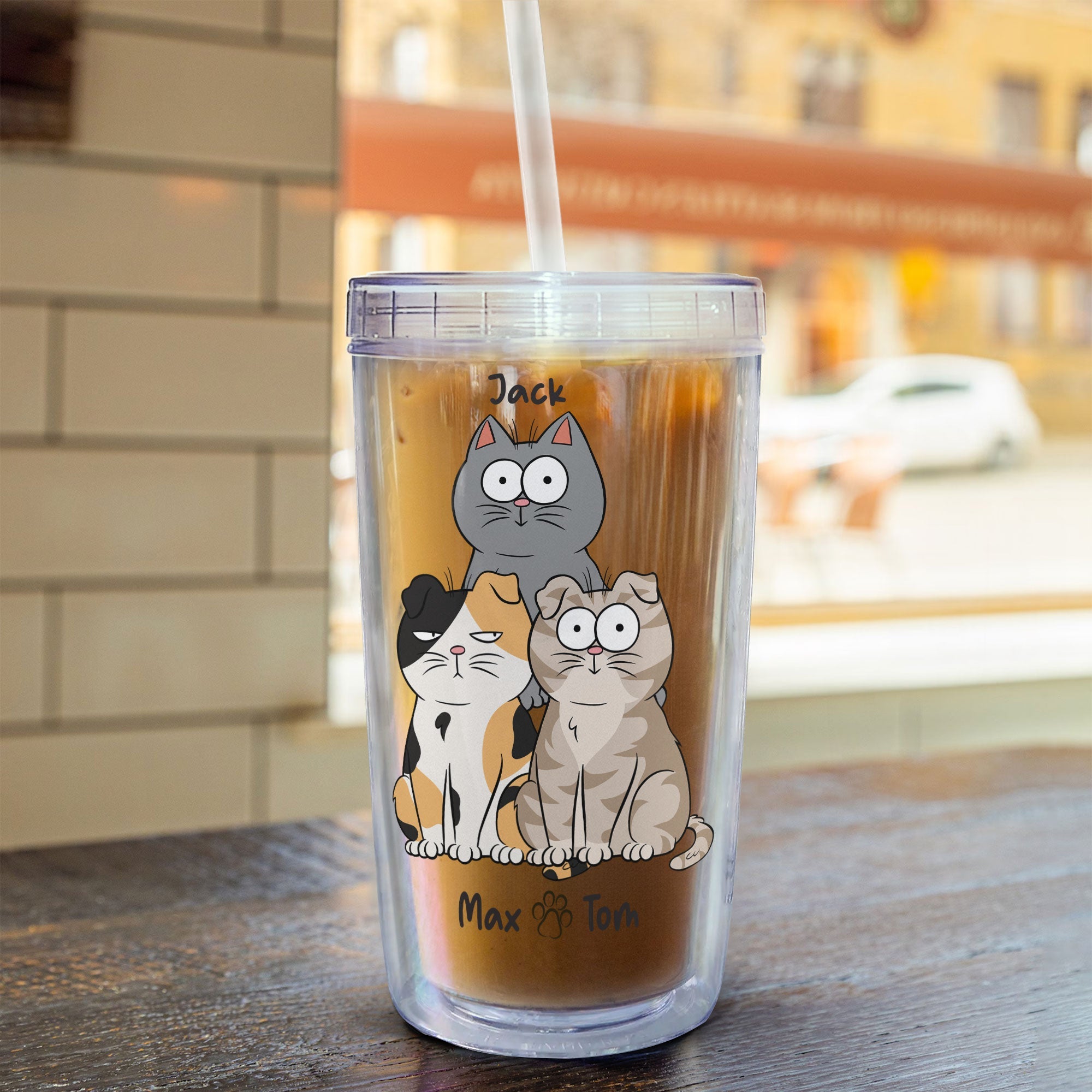 I Was Normal Cat Ago - Personalized Acrylic Tumbler With Straw