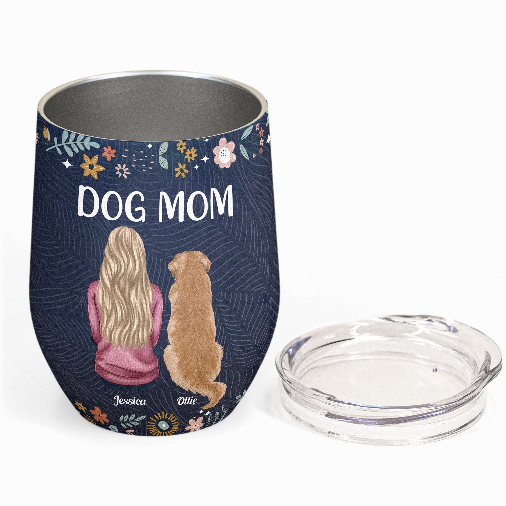 A Girl And Her Dog A Bond That Cant Be Broken - Personalized Wine Tumbler